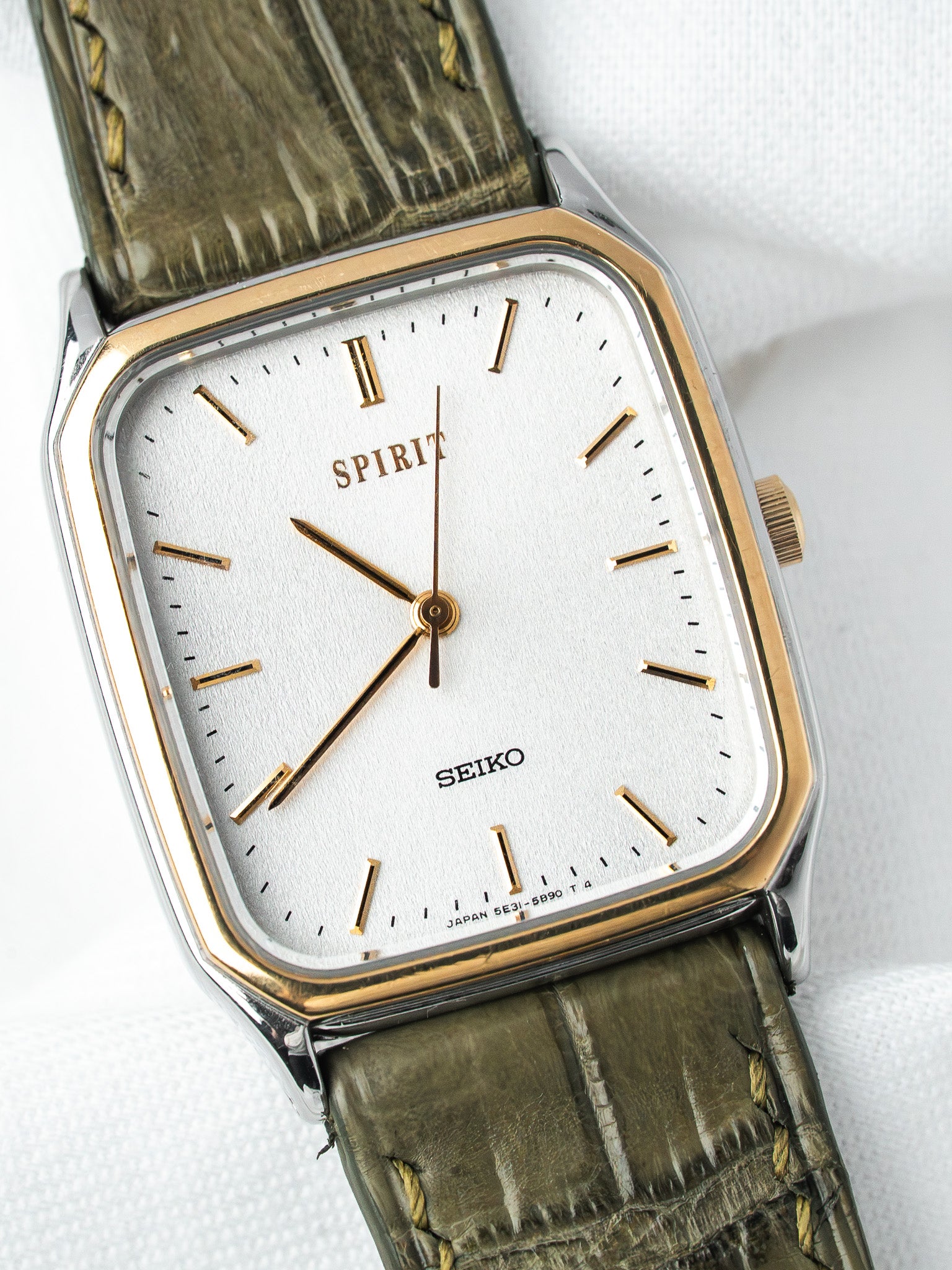 Montre Seiko Tank Spirit 5E31-5B50 Bicolore — Cadran Sablé (1994)
