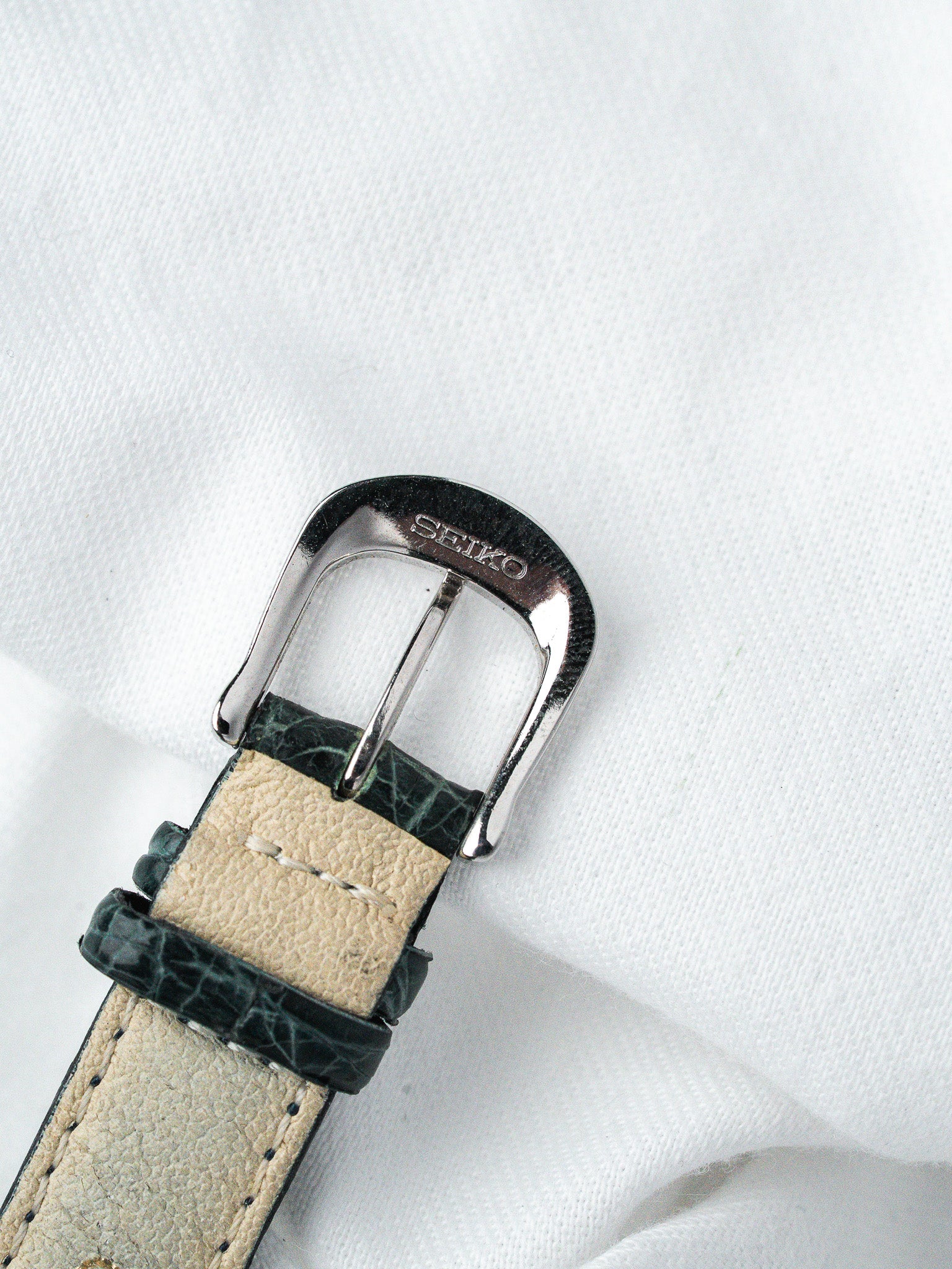 Montre Seiko Noie 1F21-5B70 Acier — Baignoire Cadran Blanc (1997)