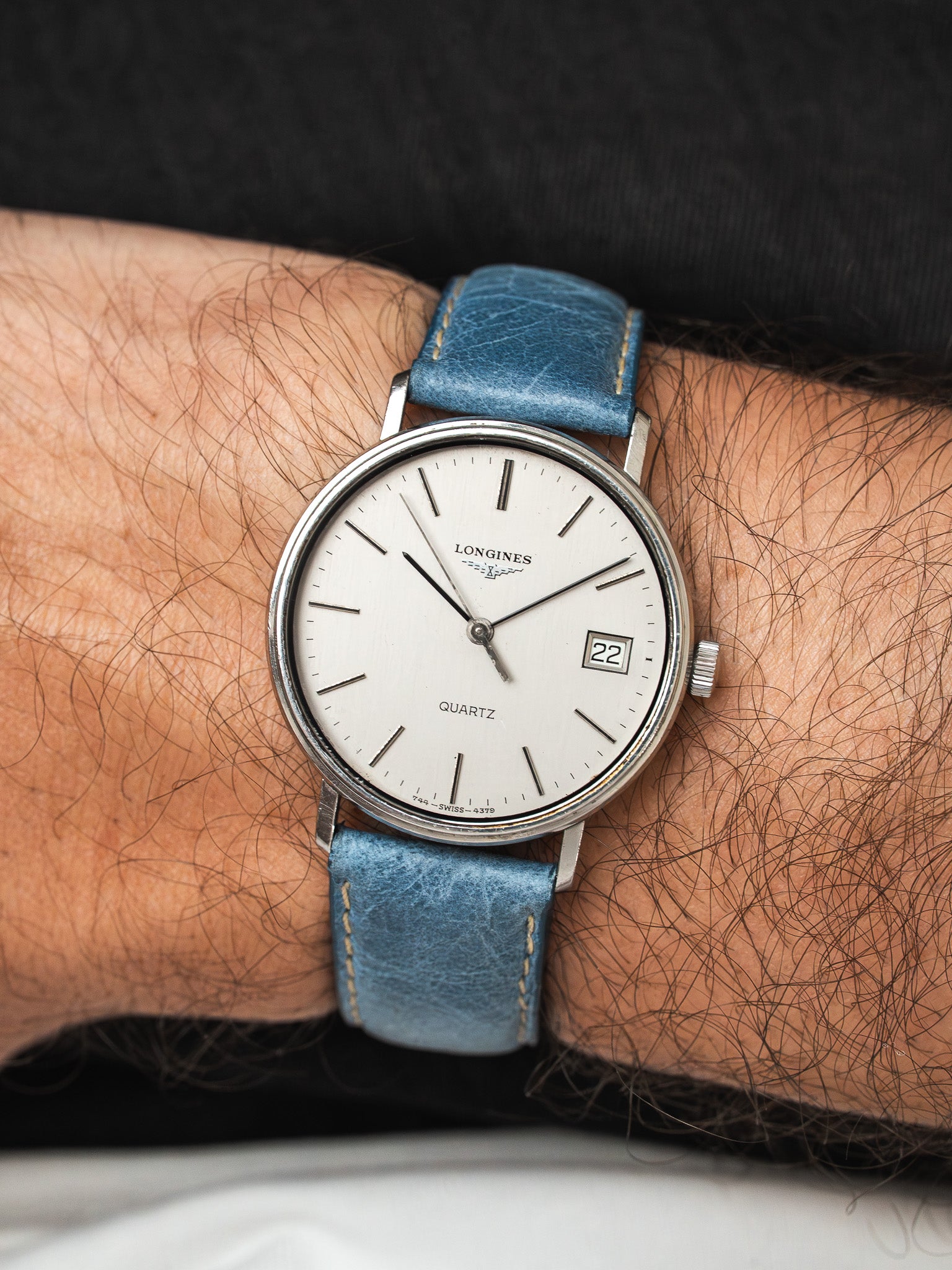 Longines 复古表 - 34毫米 精钢 圆形 日期显示（1980年代） 