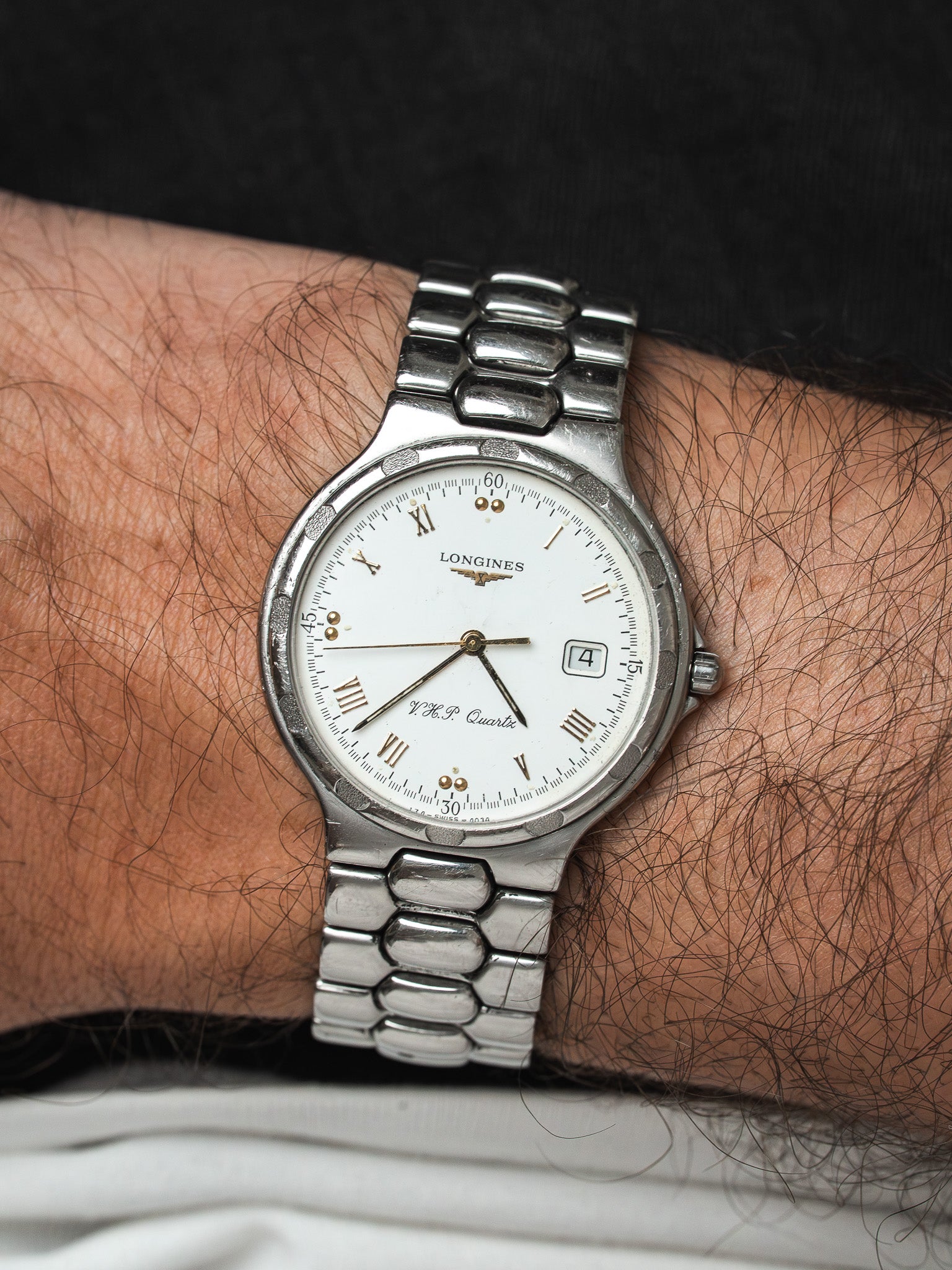 Longines Conquest V.H.P. 复古 35 毫米 不锈钢日期腕表（1990 年代） 