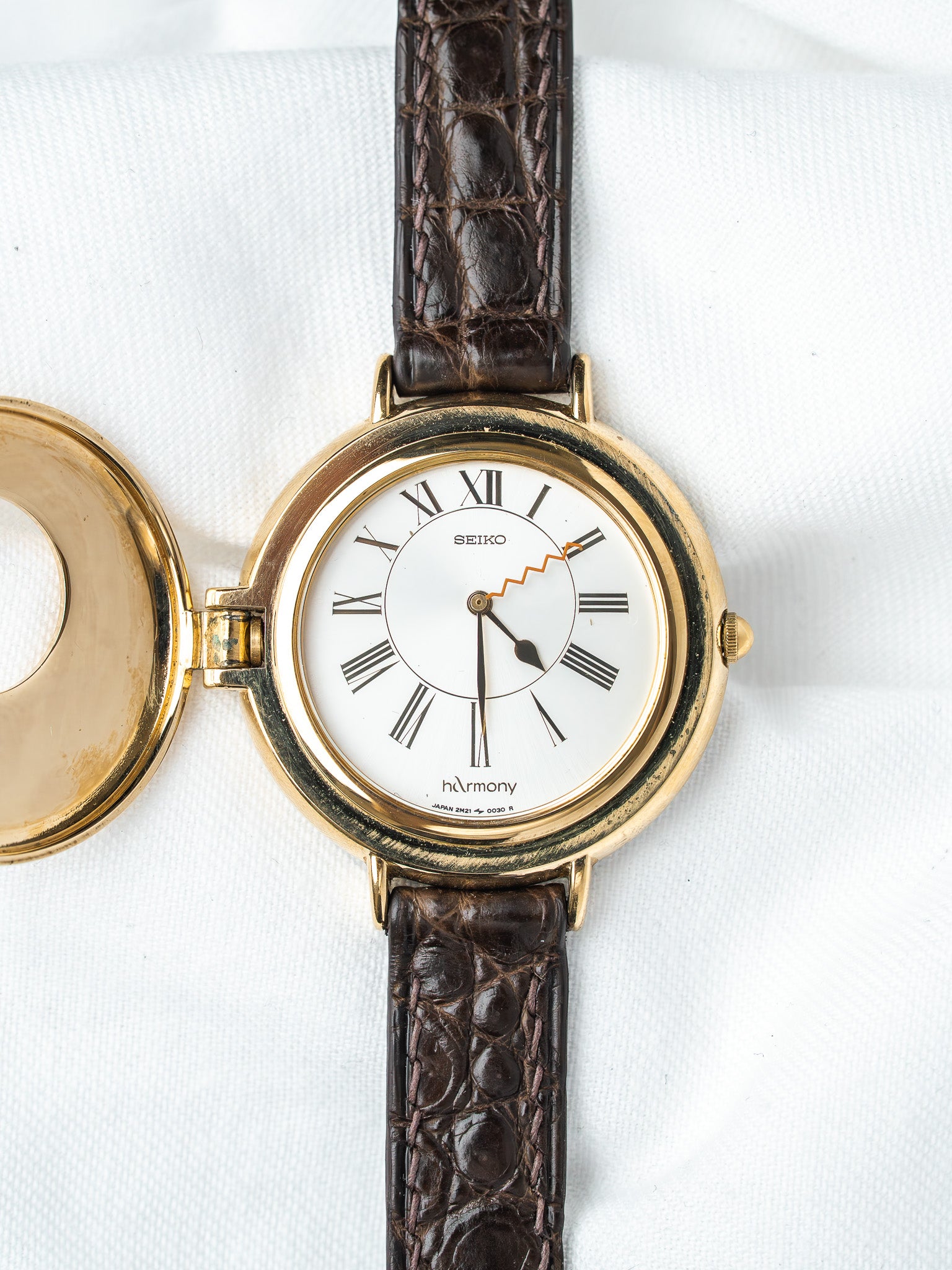 Orologio Seiko hArmony 2N21-0010 placcato oro — copertura musicale (1988) 