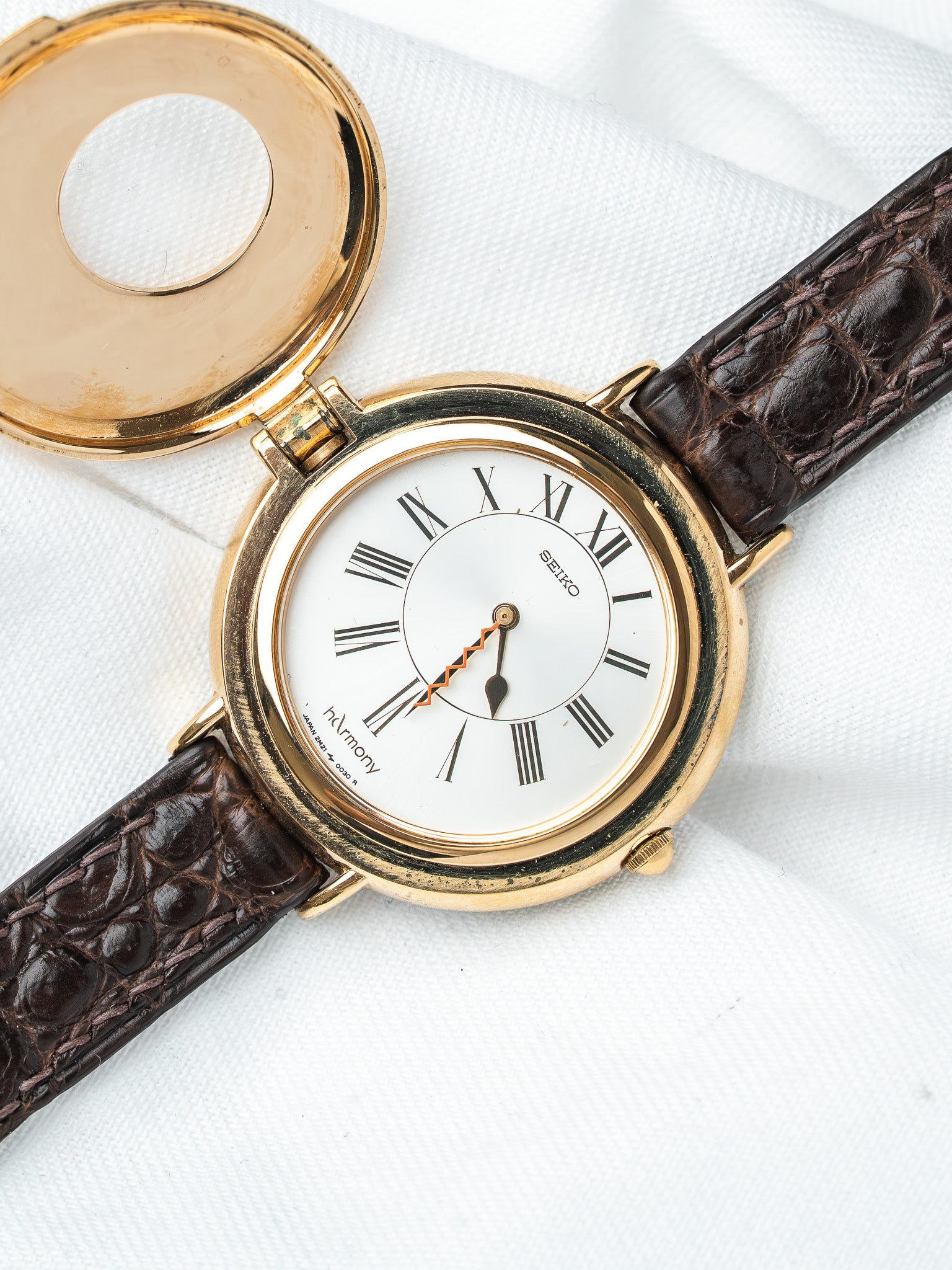 Orologio Seiko hArmony 2N21-0010 placcato oro — copertura musicale (1988) 