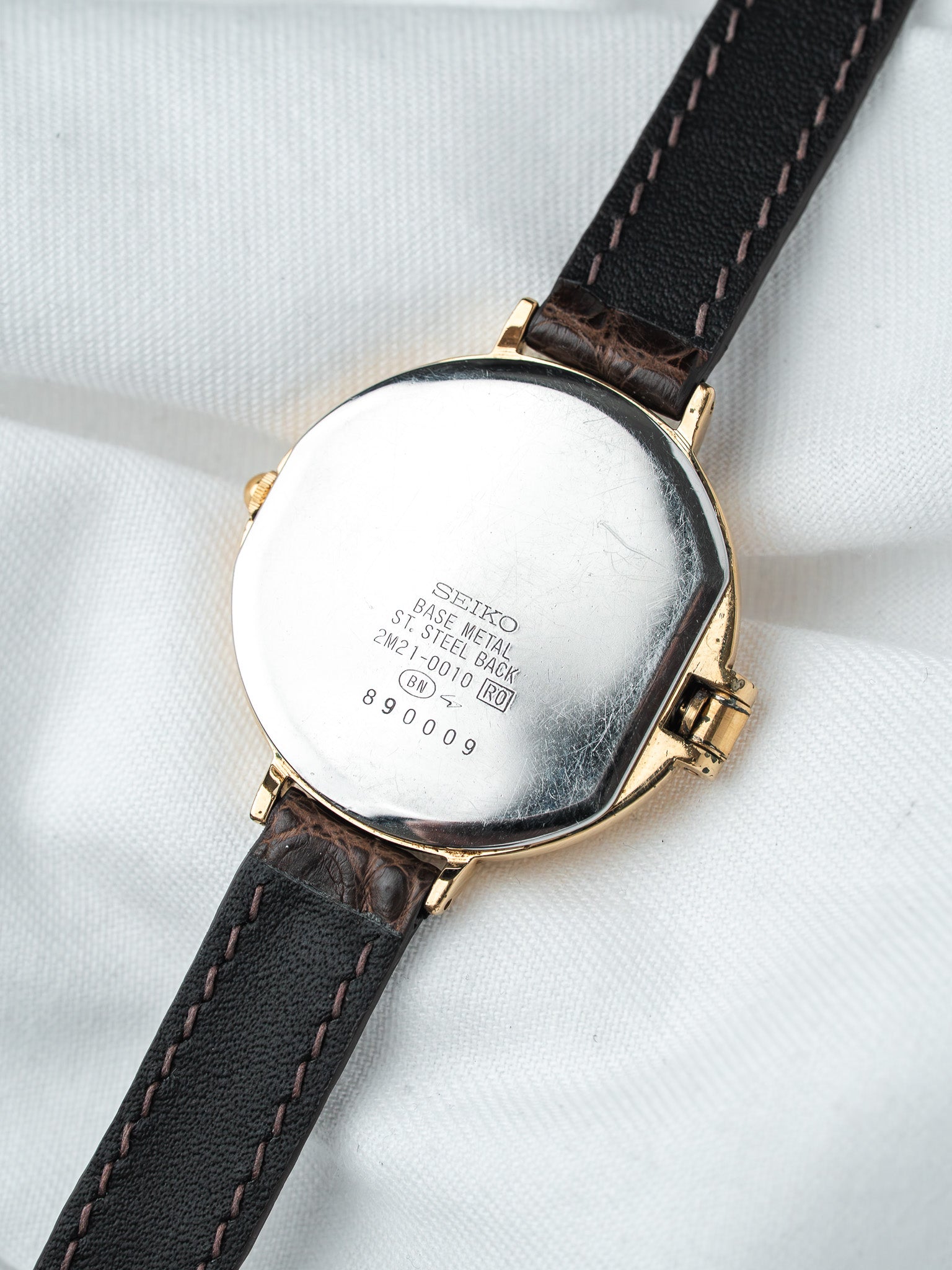 Orologio Seiko hArmony 2N21-0010 placcato oro — copertura musicale (1988) 