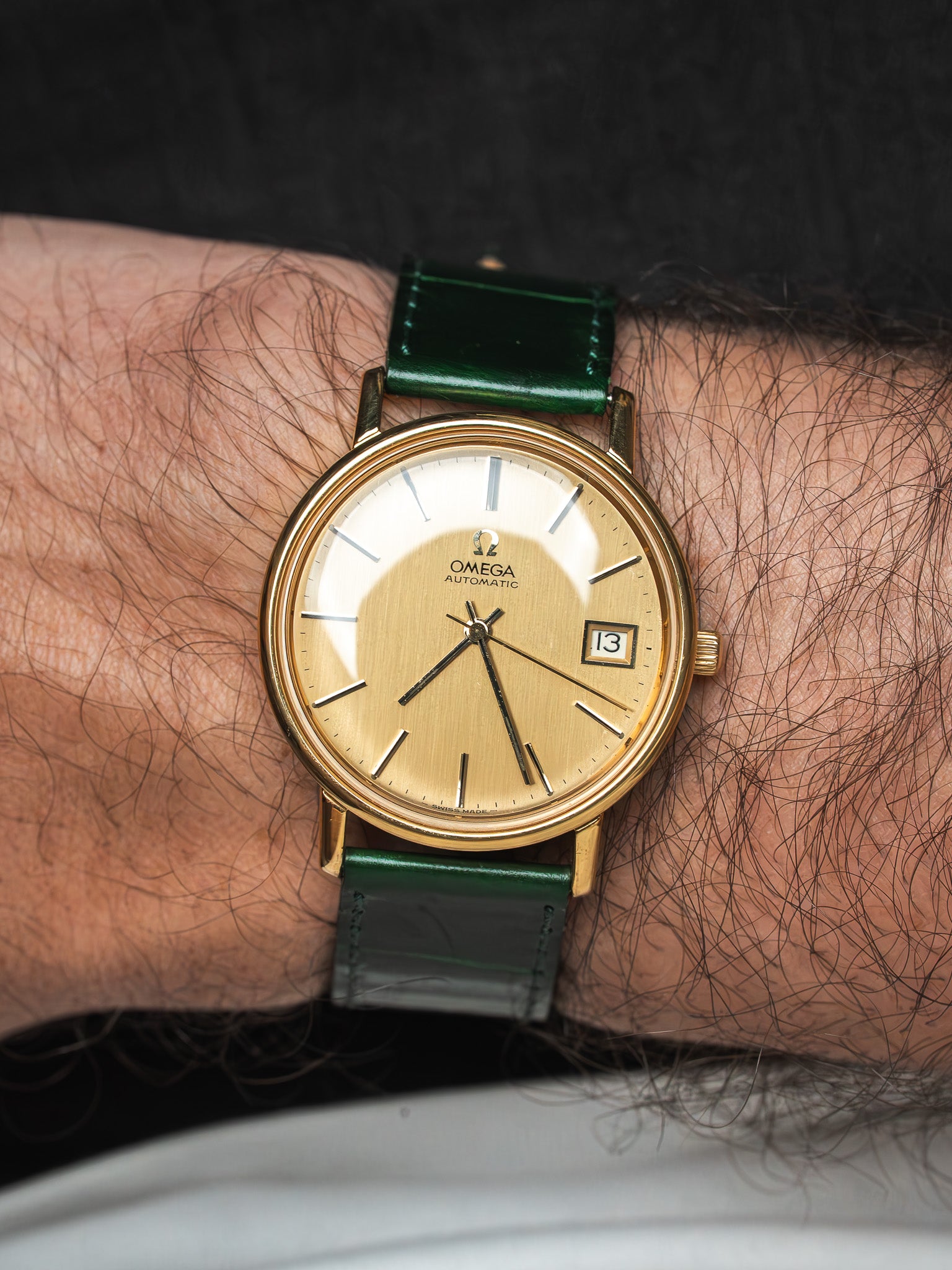 Montre Omega 166.0202 Plaqué Or — Automatique Cadran Doré (1974)