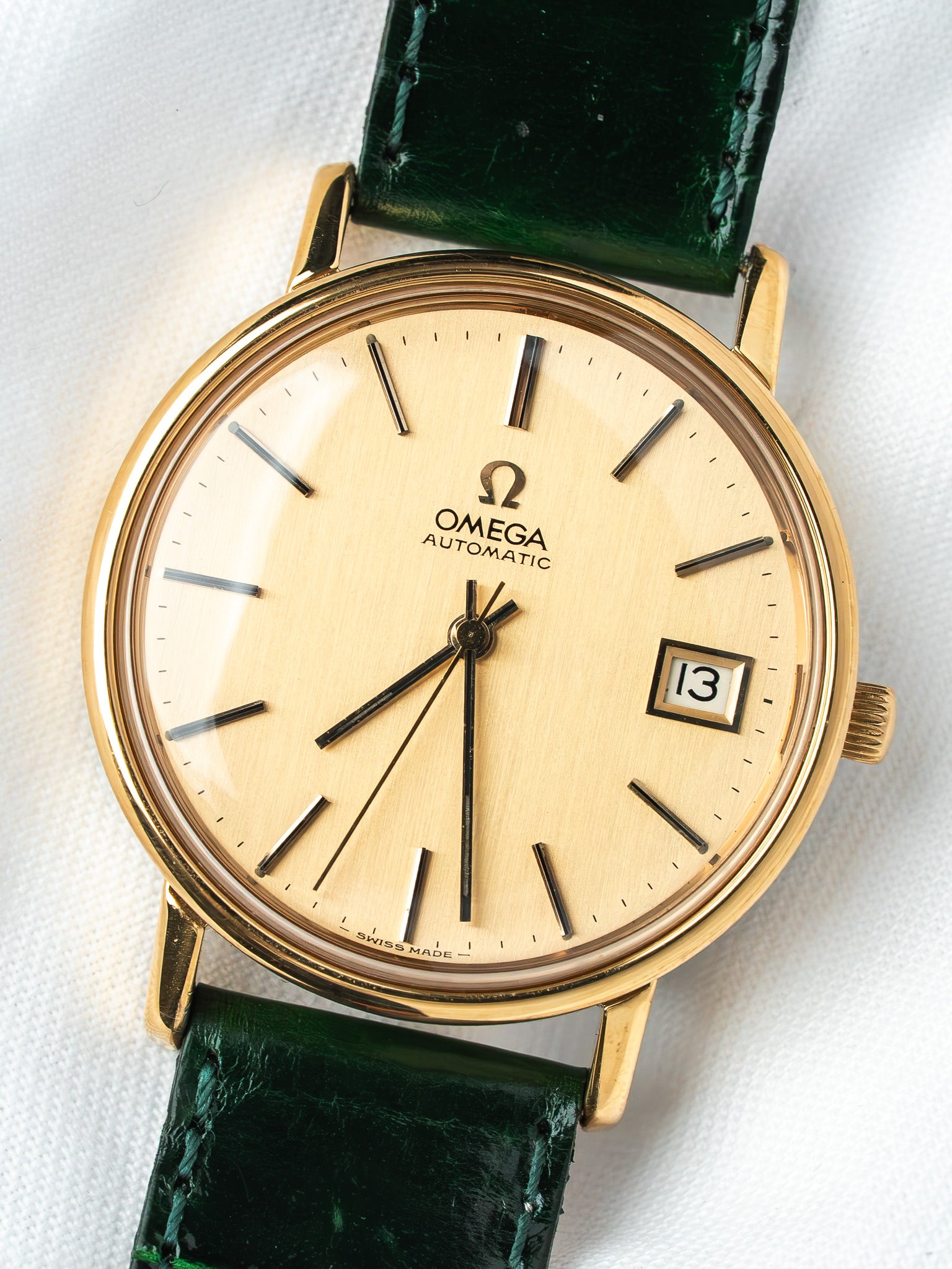 Montre Omega 166.0202 Plaqué Or — Automatique Cadran Doré (1974)