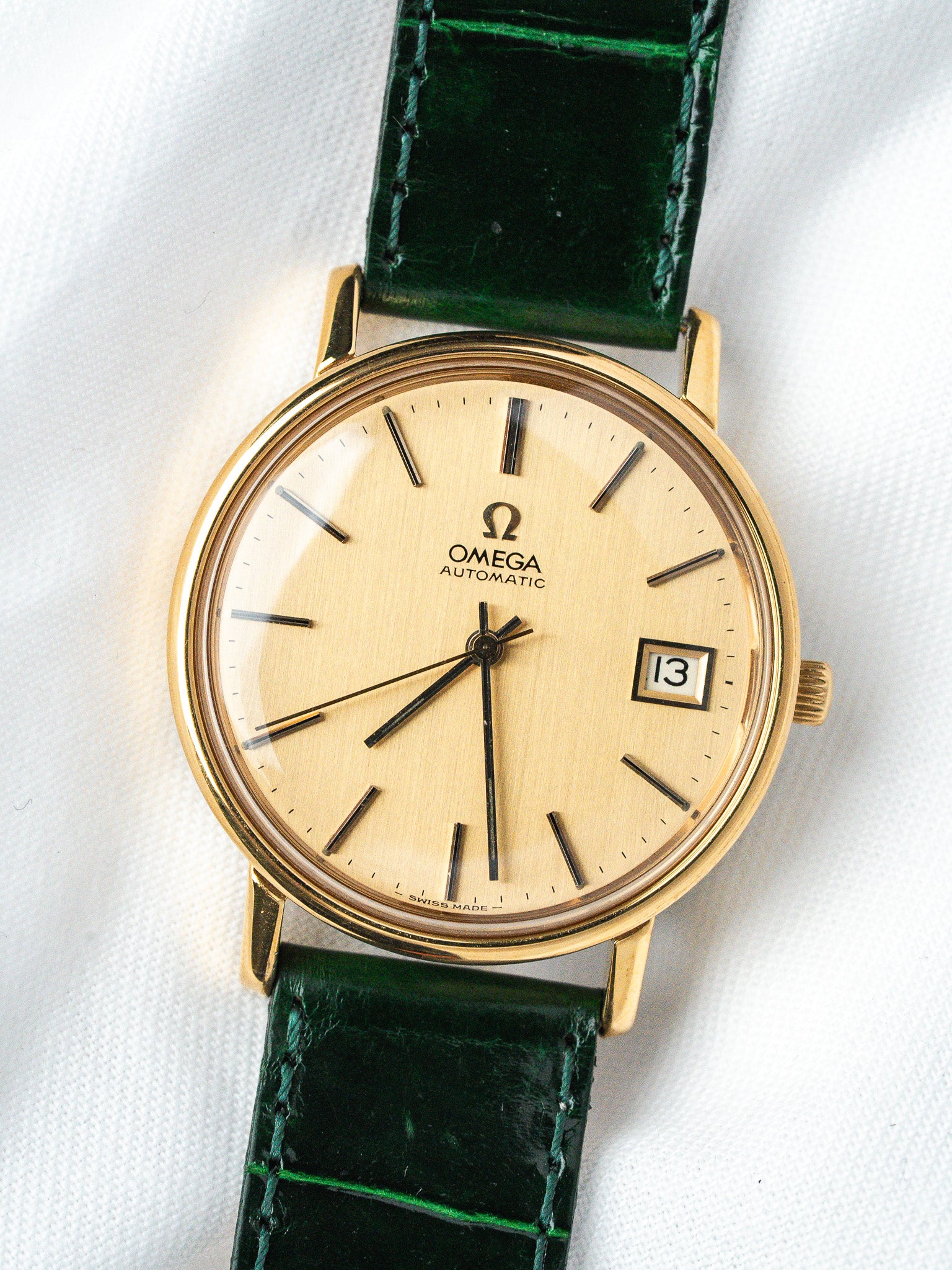 Montre Omega 166.0202 Plaqué Or — Automatique Cadran Doré (1974)