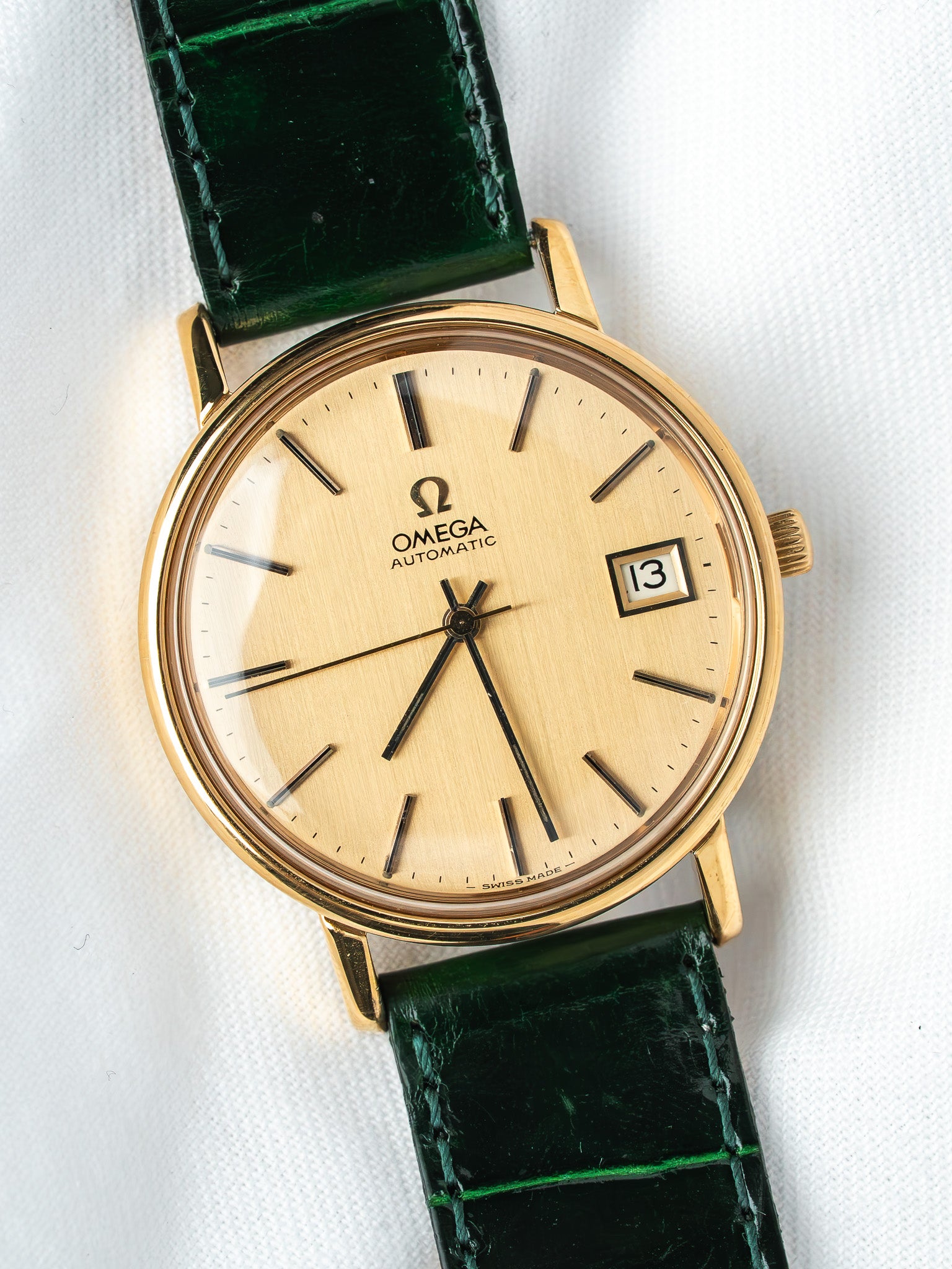 Montre Omega 166.0202 Plaqué Or — Automatique Cadran Doré (1974)