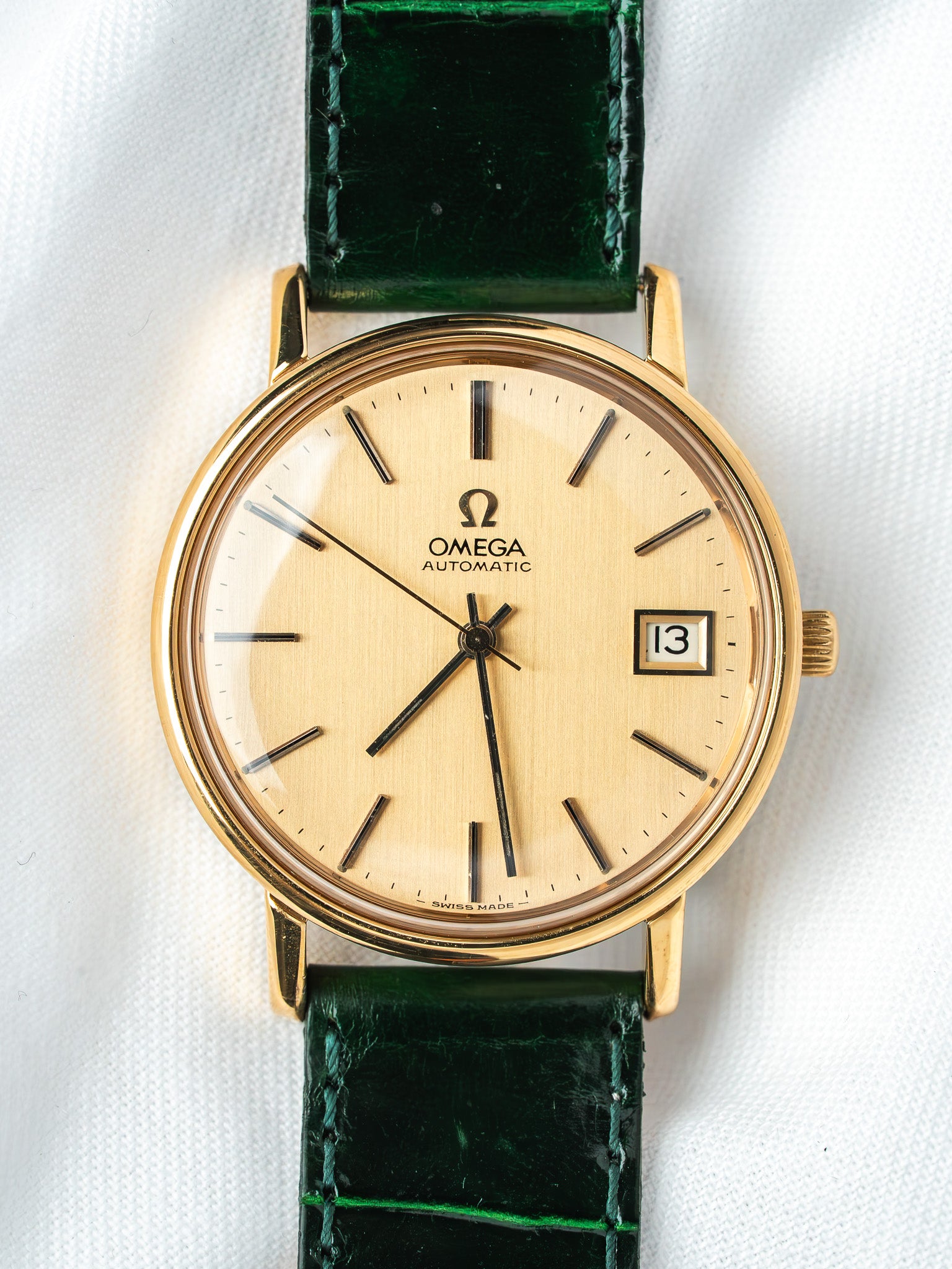 Montre Omega 166.0202 Plaqué Or — Automatique Cadran Doré (1974)