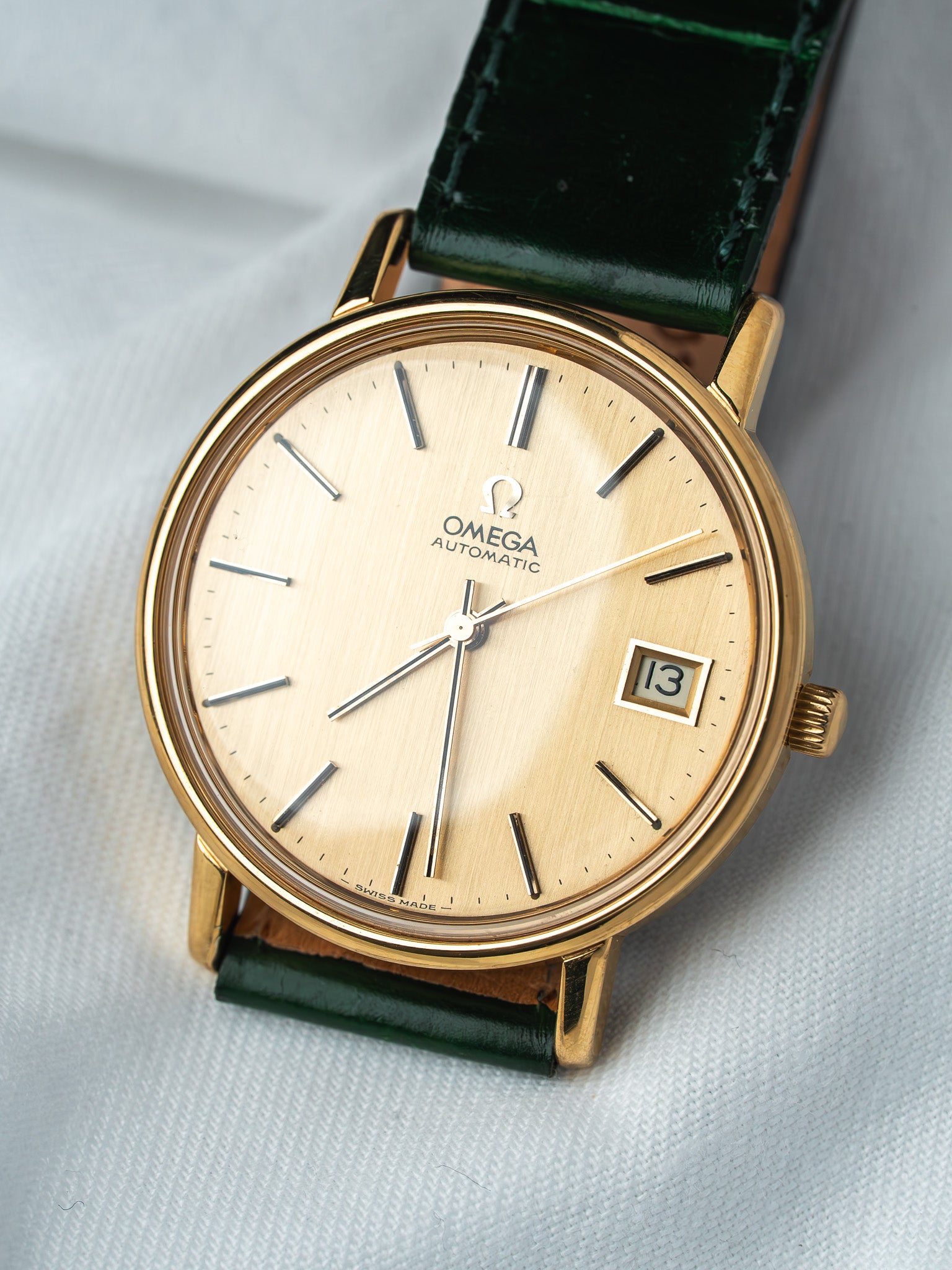 Montre Omega 166.0202 Plaqué Or — Automatique Cadran Doré (1974)