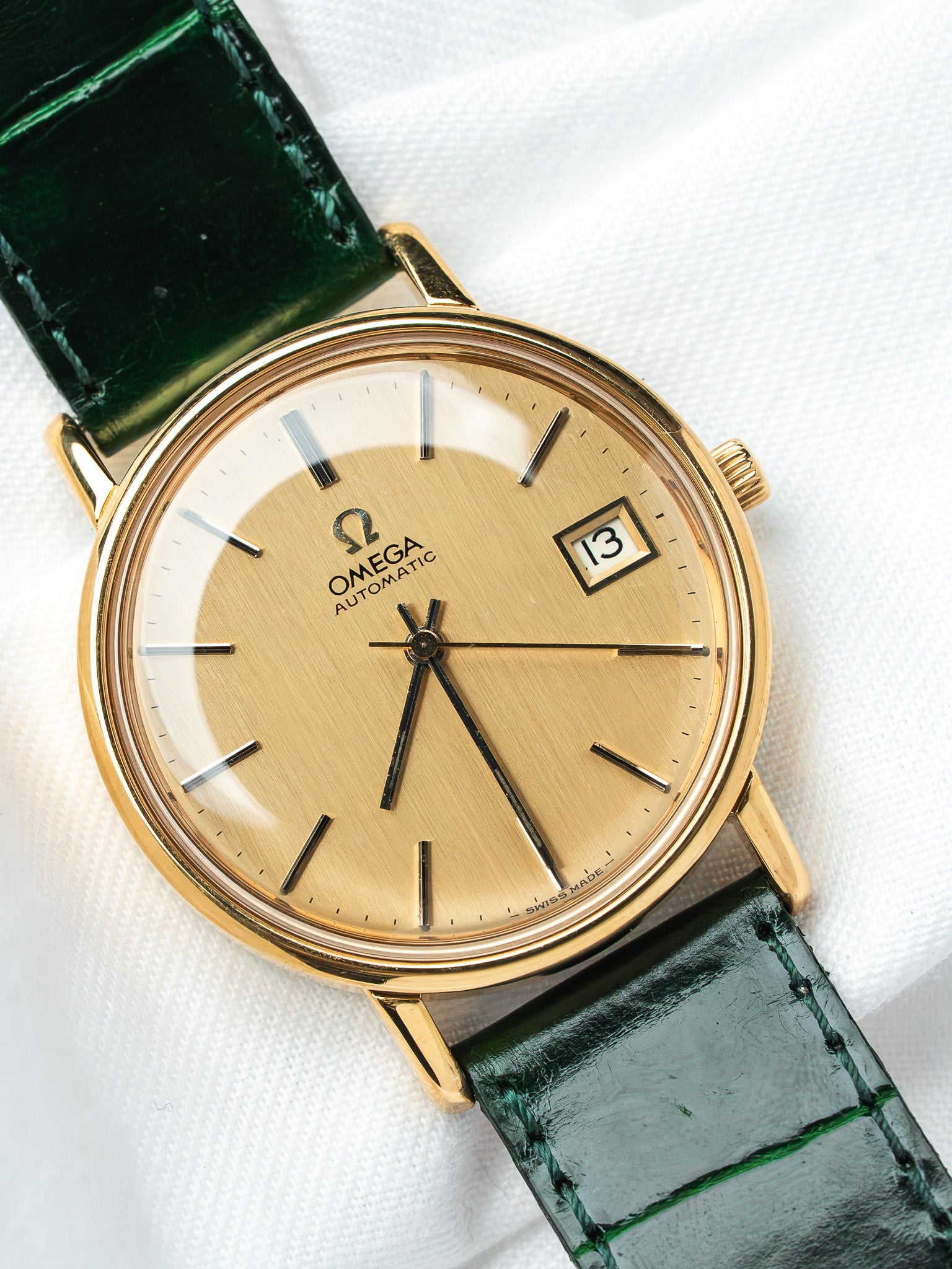 Montre Omega 166.0202 Plaqué Or — Automatique Cadran Doré (1974)