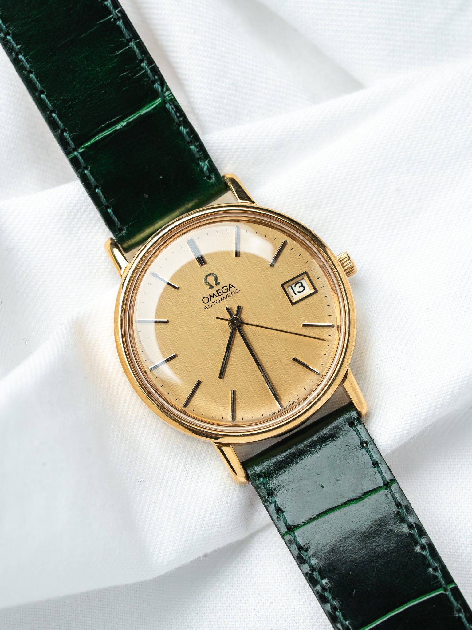 Montre Omega 166.0202 Plaqué Or — Automatique Cadran Doré (1974)