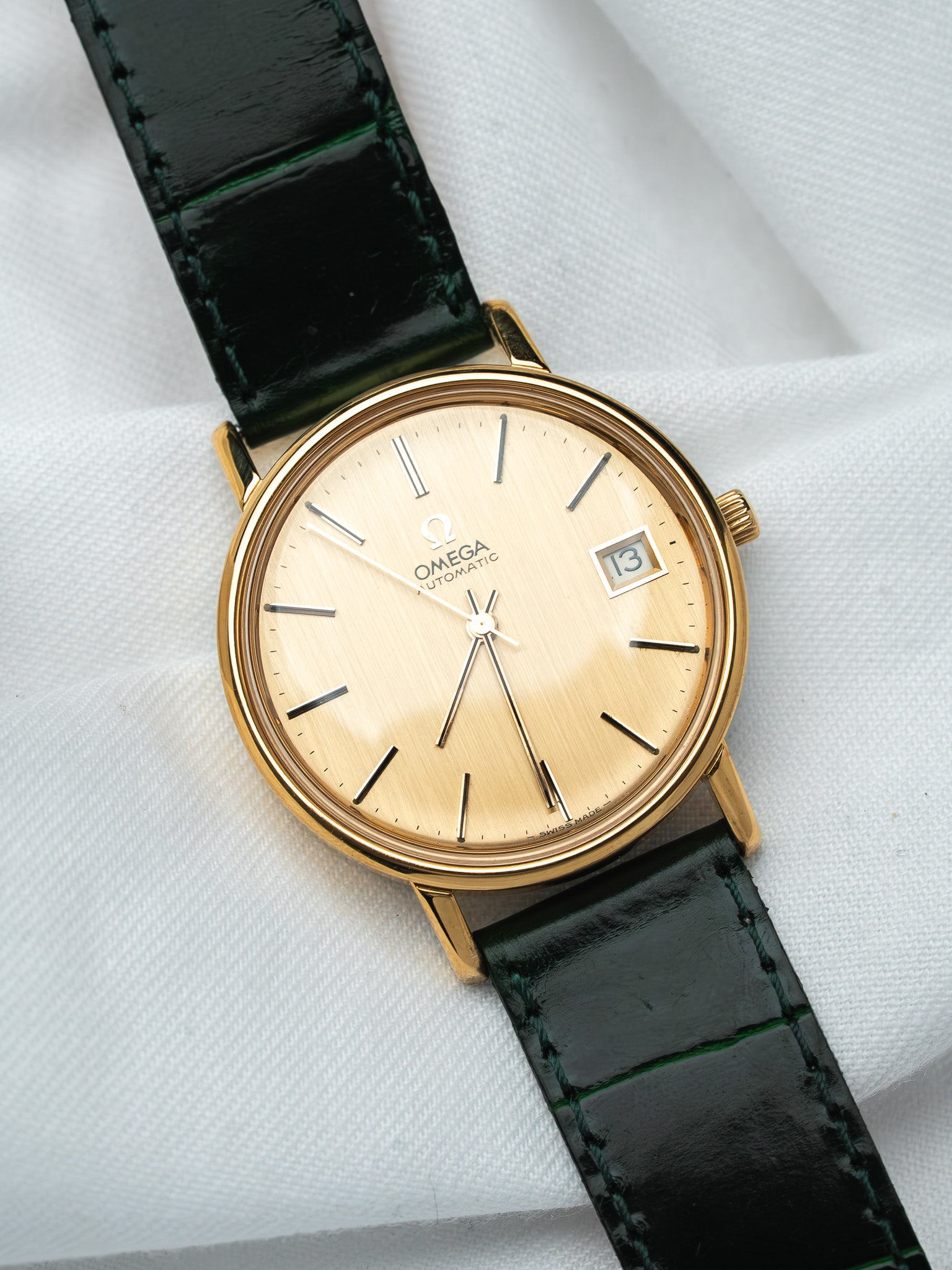 Montre Omega 166.0202 Plaqué Or — Automatique Cadran Doré (1974)