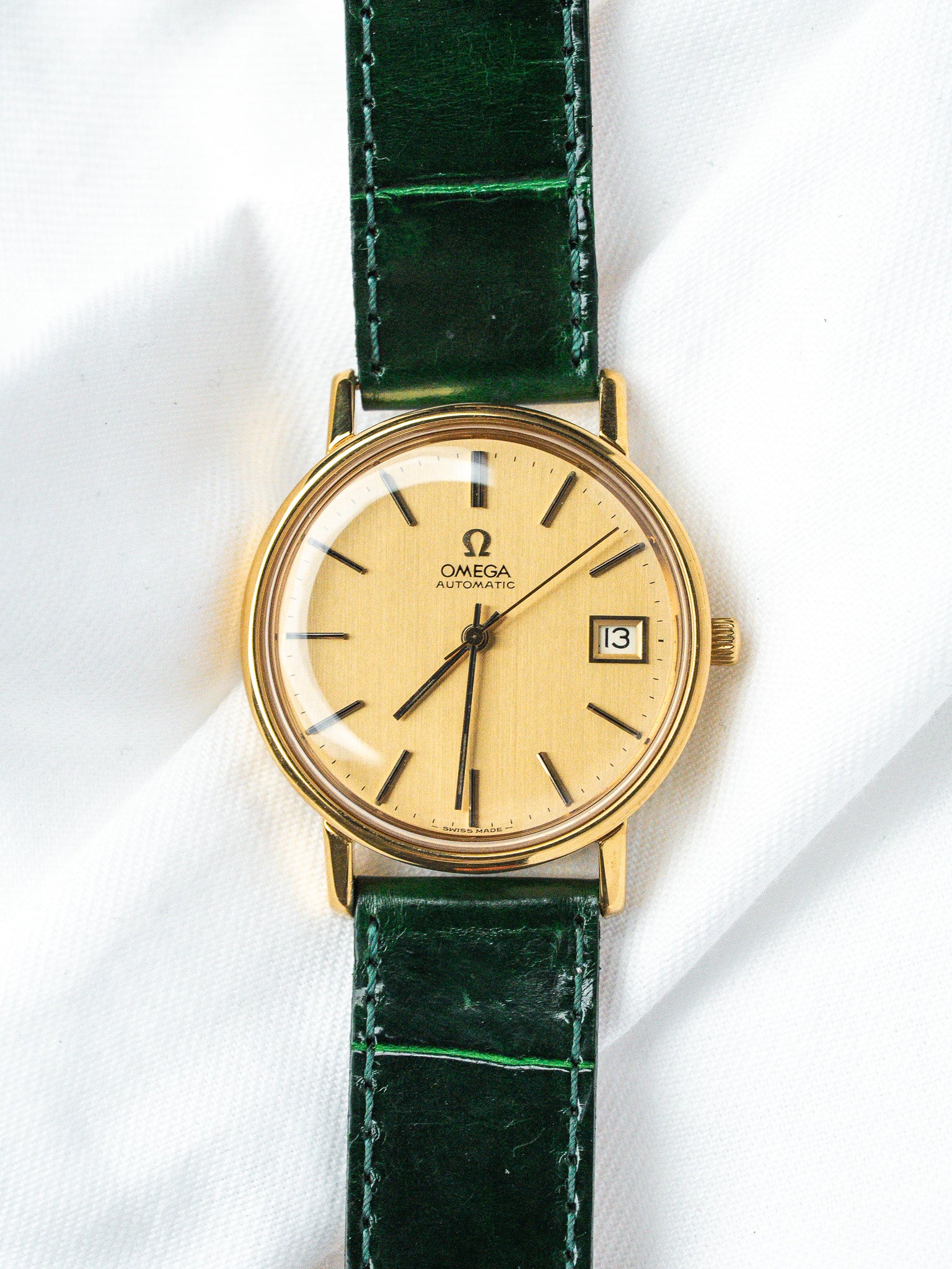 Montre Omega 166.0202 Plaqué Or — Automatique Cadran Doré (1974)