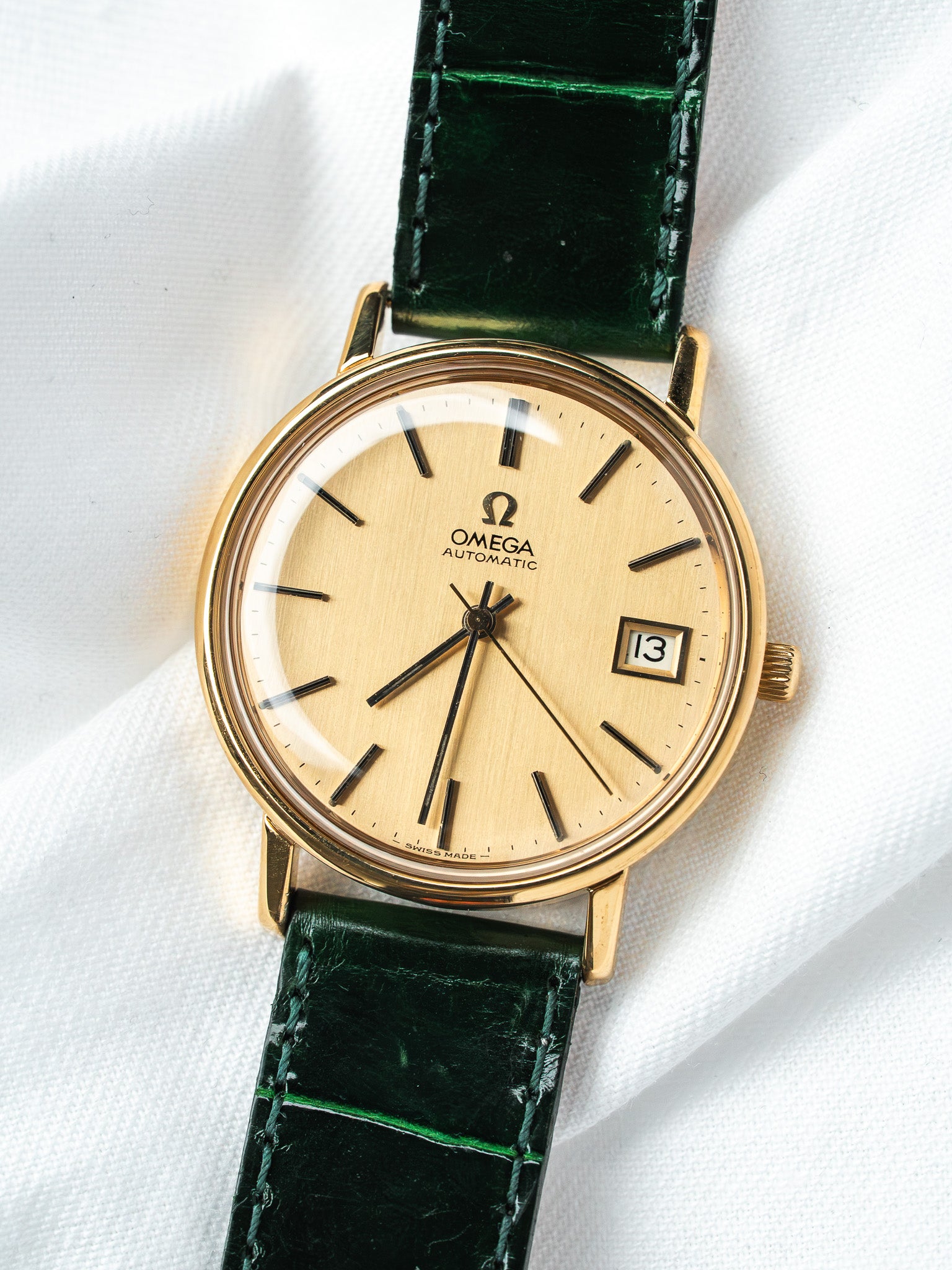 Montre Omega 166.0202 Plaqué Or — Automatique Cadran Doré (1974)