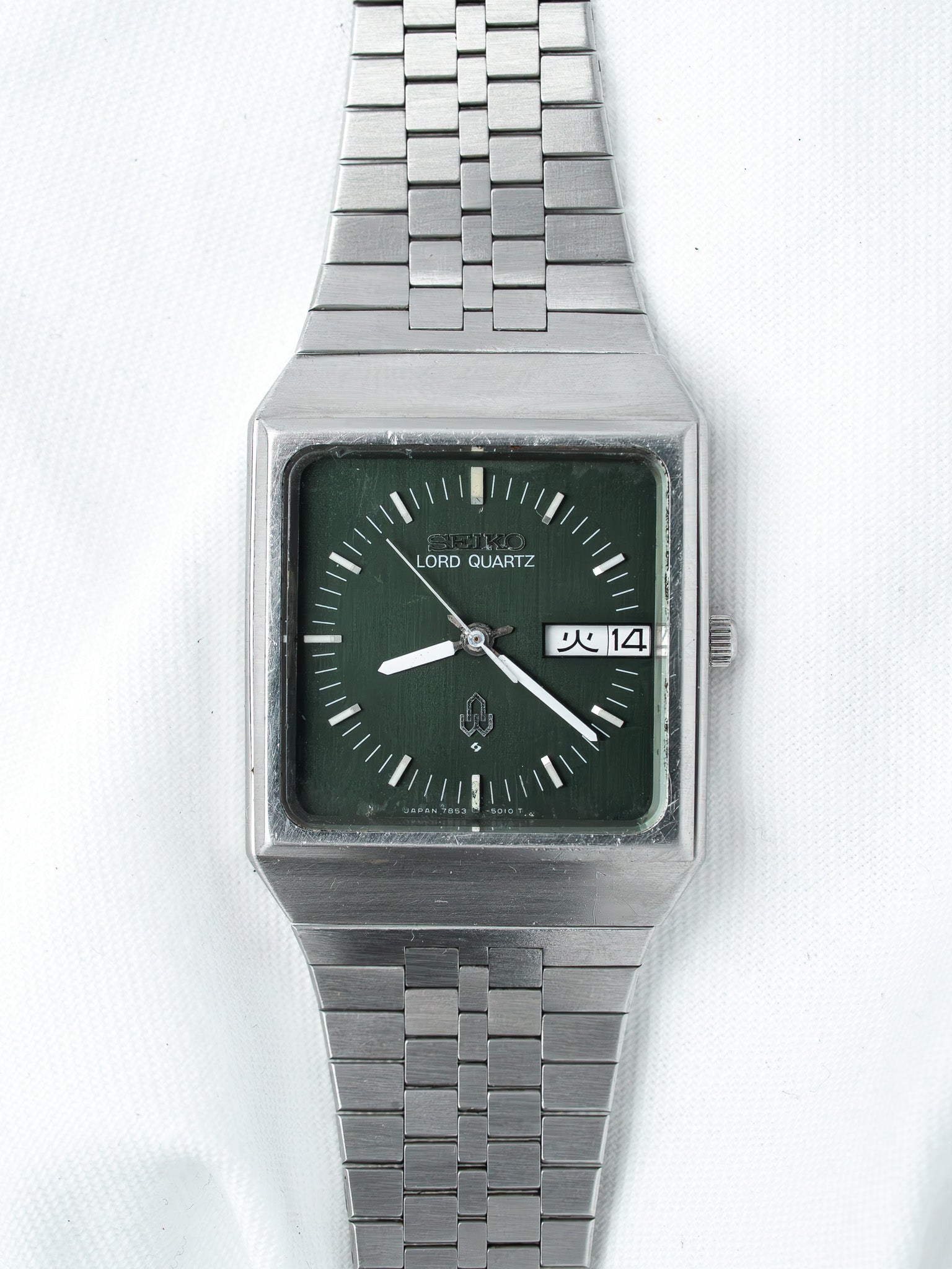 Lord Quartz 7853-5010 Stahl — Grünes Zifferblatt TV (1978) 
