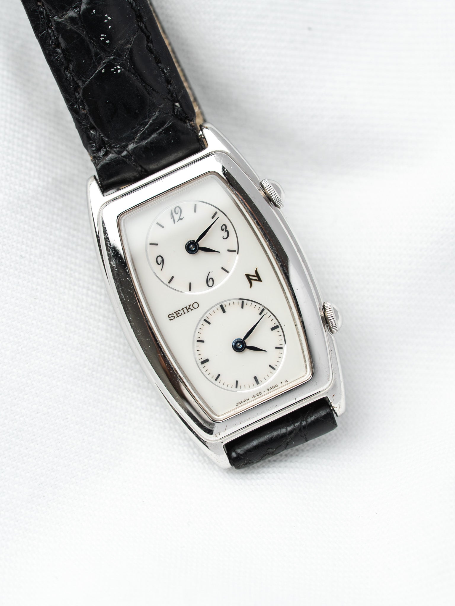 Montre Seiko Noie Dual Time 1E20-3A00 Plaqué Or — Deux Fuseaux (1994)