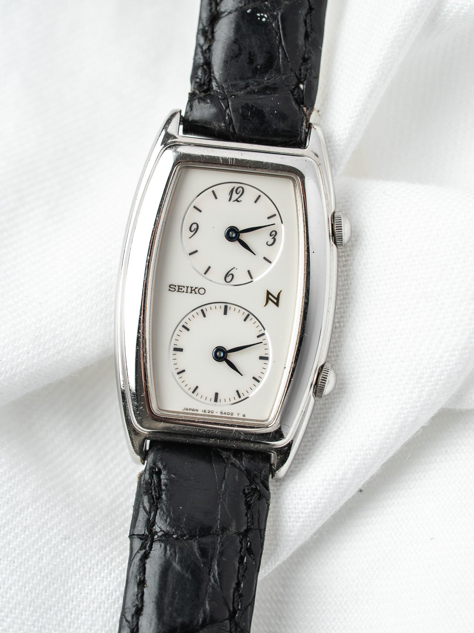 Montre Seiko Noie Dual Time 1E20-3A00 Plaqué Or — Deux Fuseaux (1994)