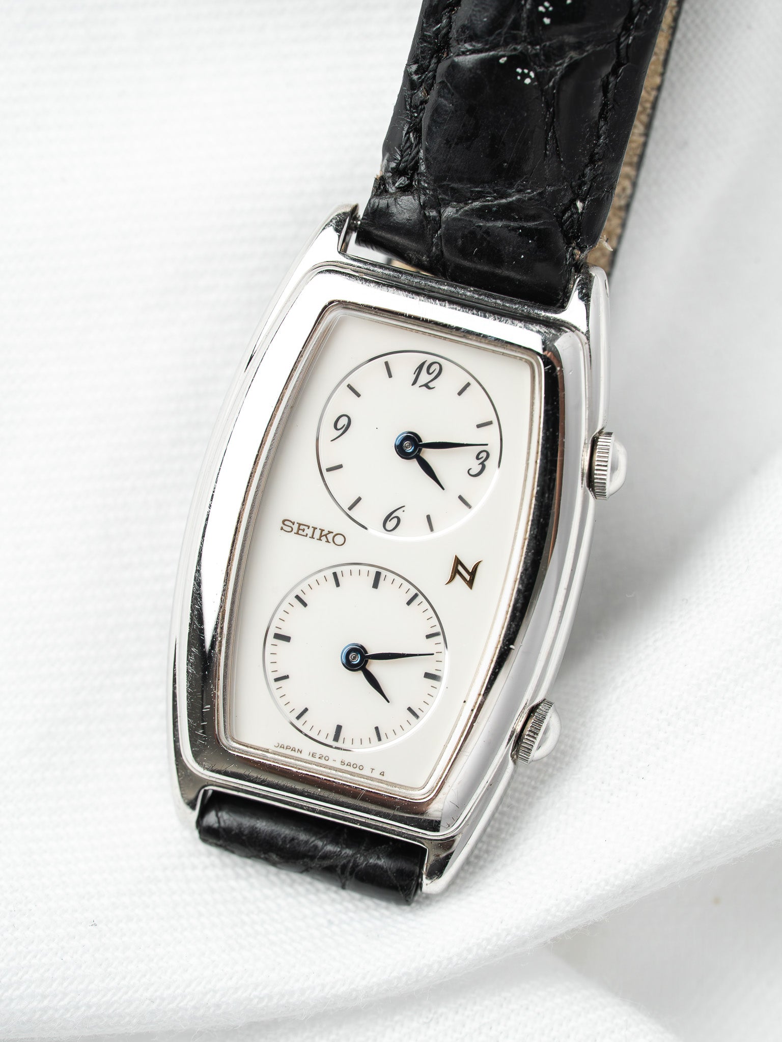 Montre Seiko Noie Dual Time 1E20-3A00 Plaqué Or — Deux Fuseaux (1994)