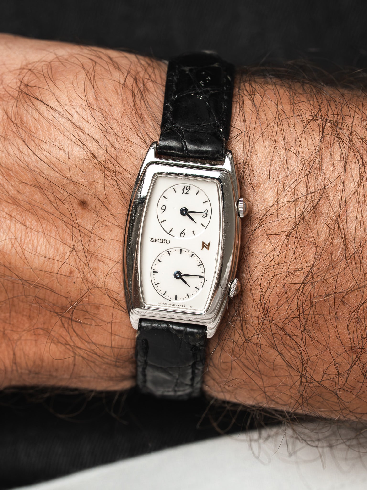 Montre Seiko Noie Dual Time 1E20-3A00 Plaqué Or — Deux Fuseaux (1994)