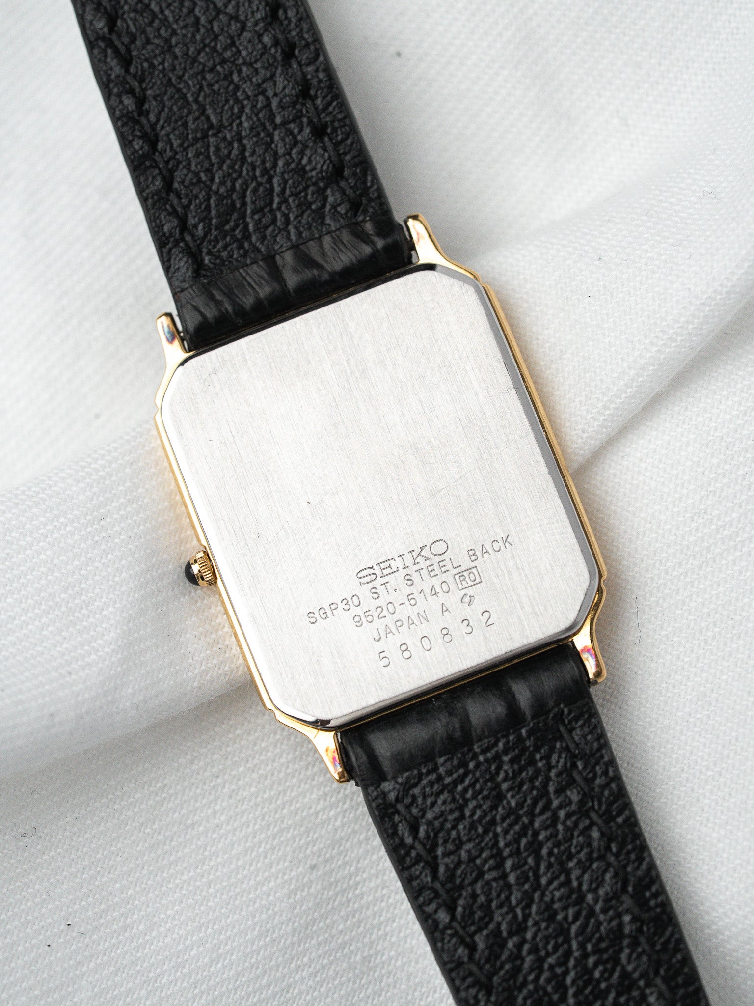 Montre Seiko Dolce 9520-5140 Plaqué Or — Tank Doré (1985)