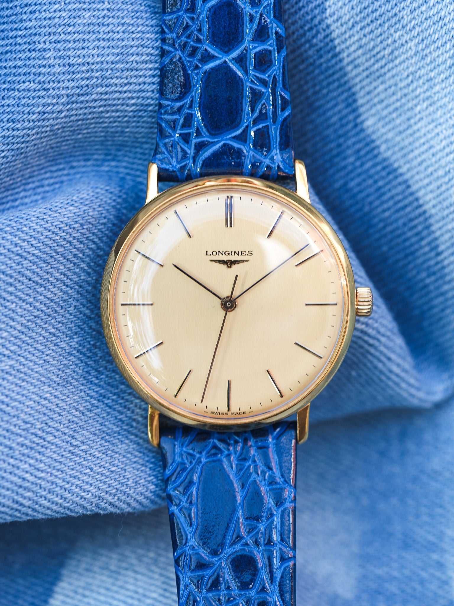 Longines - Dress Watch 6942 Plaqué or Index onyx - 1980s