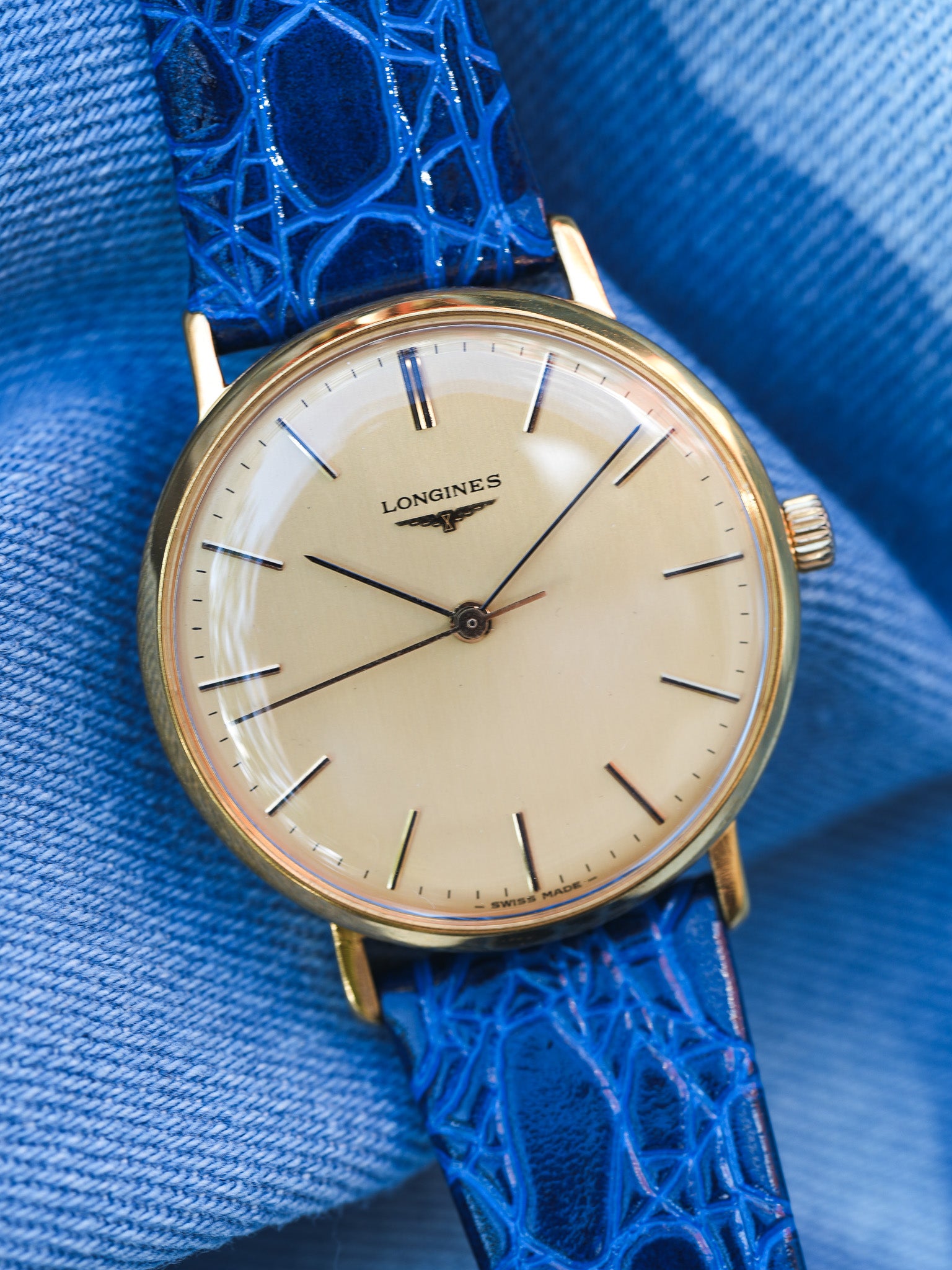 Longines - Dress Watch 6942 Plaqué or Index onyx - 1980s