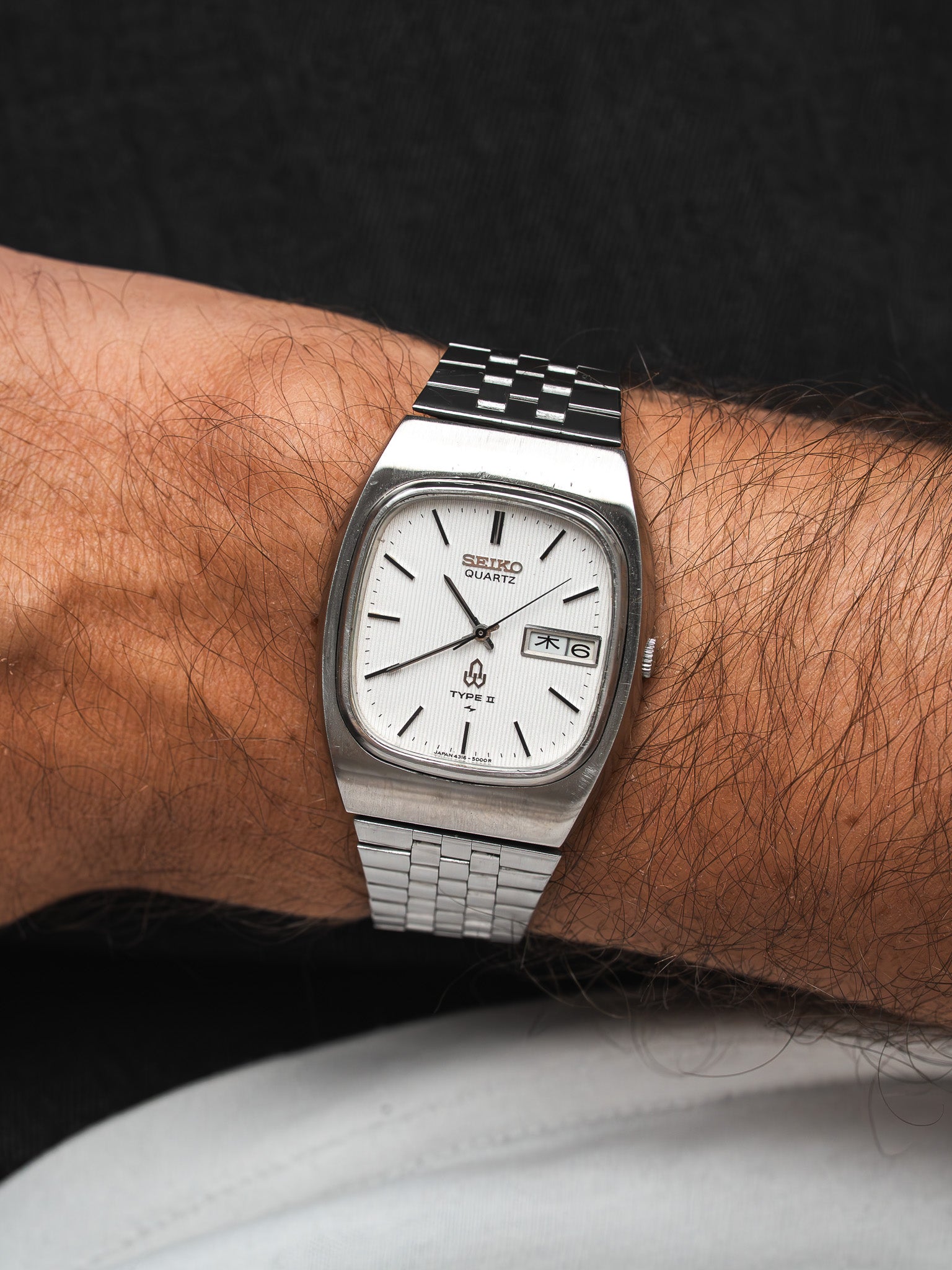 Seiko Type II 4318-5000 Coussin — Cadran Argenté Tapisserie (1977)