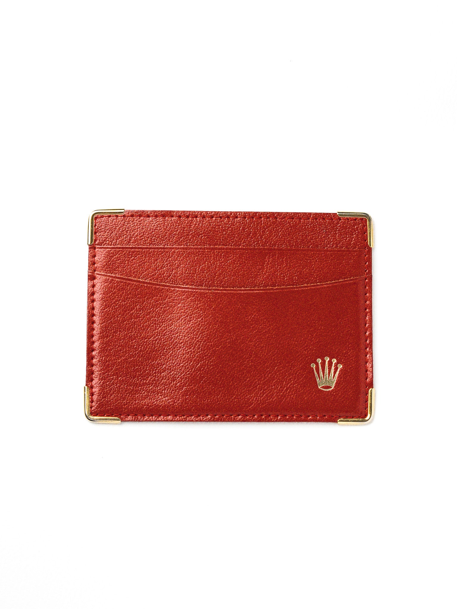 Rolex Card Holder 0101.60.34 — Burgundy Leather and Golden Corners 