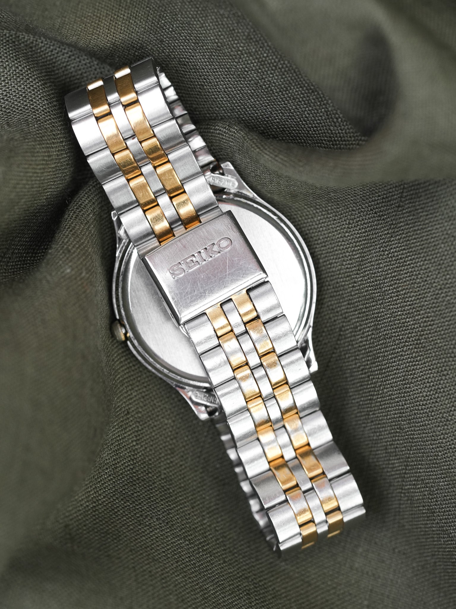 Seiko - SQ Daydate Сталь Золото Французский Английский Белый - 1991 