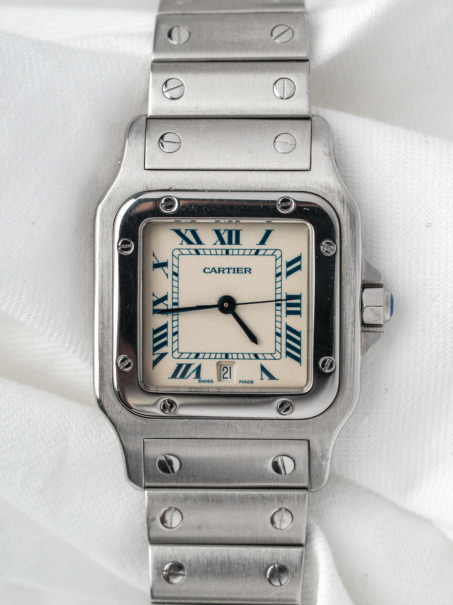 Cartier Vintage Santos Galbée Uhr 987901 — Stahl (1990s) 