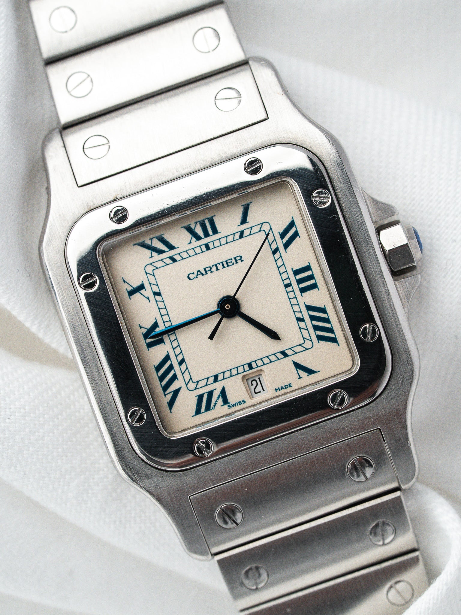 Cartier Vintage Santos Galbée Uhr 987901 — Stahl (1990s) 