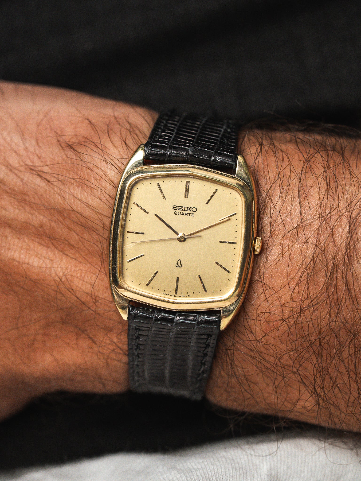 Montre Seiko Vintage 6030-5250 — Coussin Plaqué Or (1980)