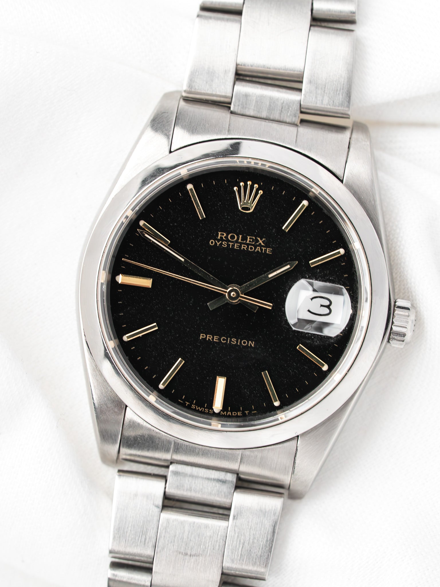 Montre Rolex Vintage Oysterdate 6694 — Cadran Noir Or (1976)