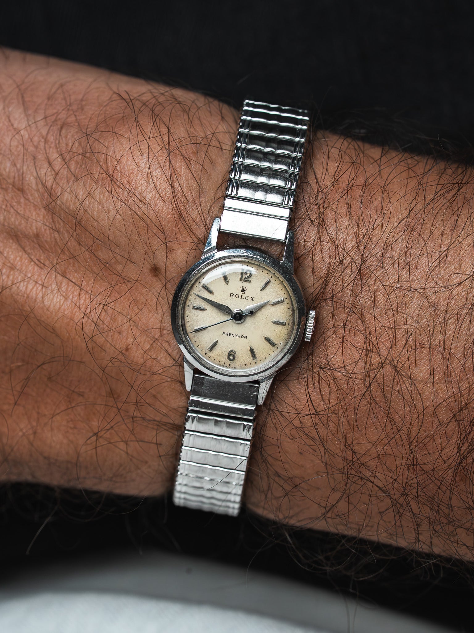 Rolex Precision 9169 Vintage — Montre Femme Trotteuse Bleuie (1955)