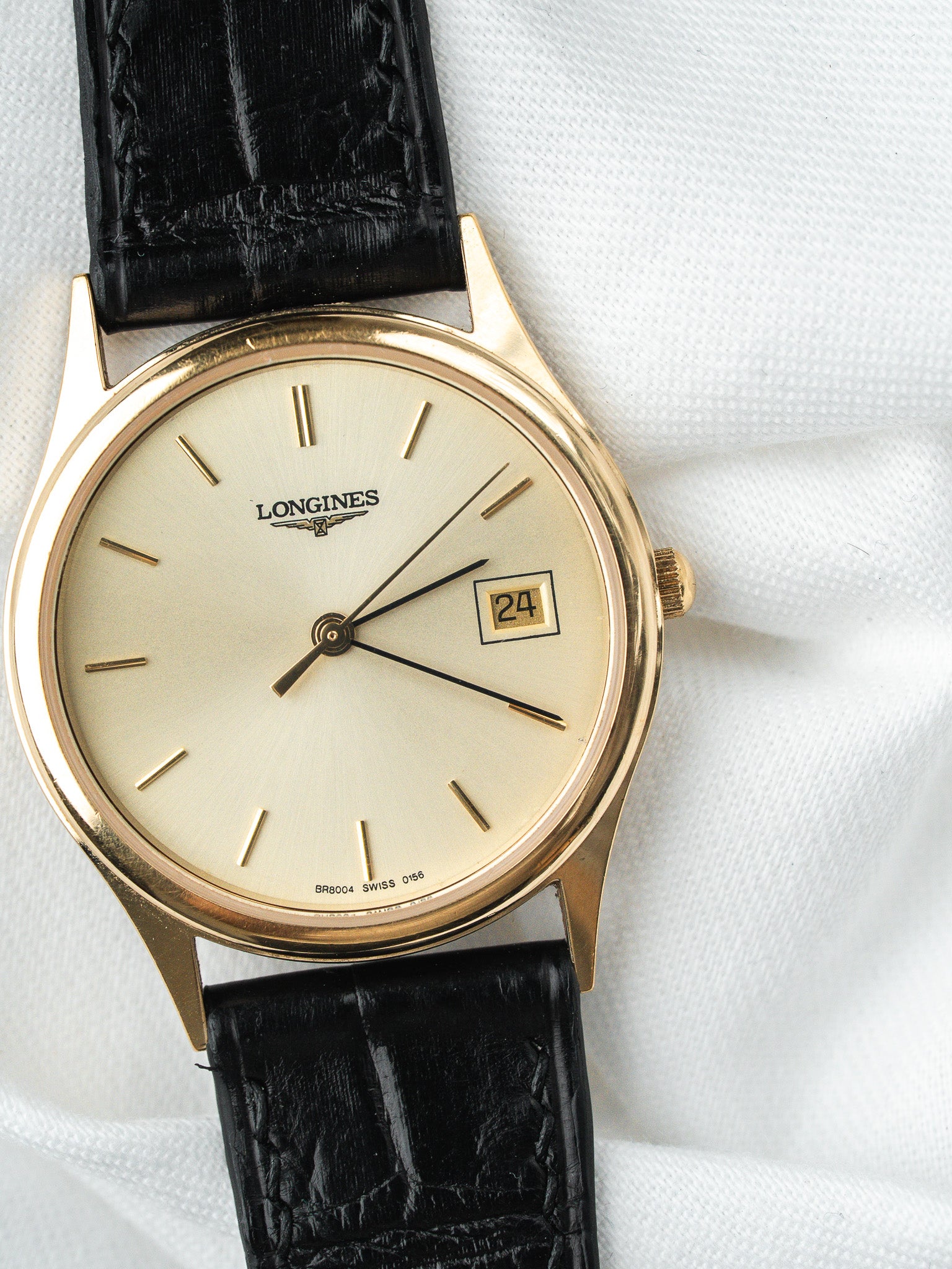 Montre Longines Vintage Plaqué Or — Cadran Doré Date (1980s)