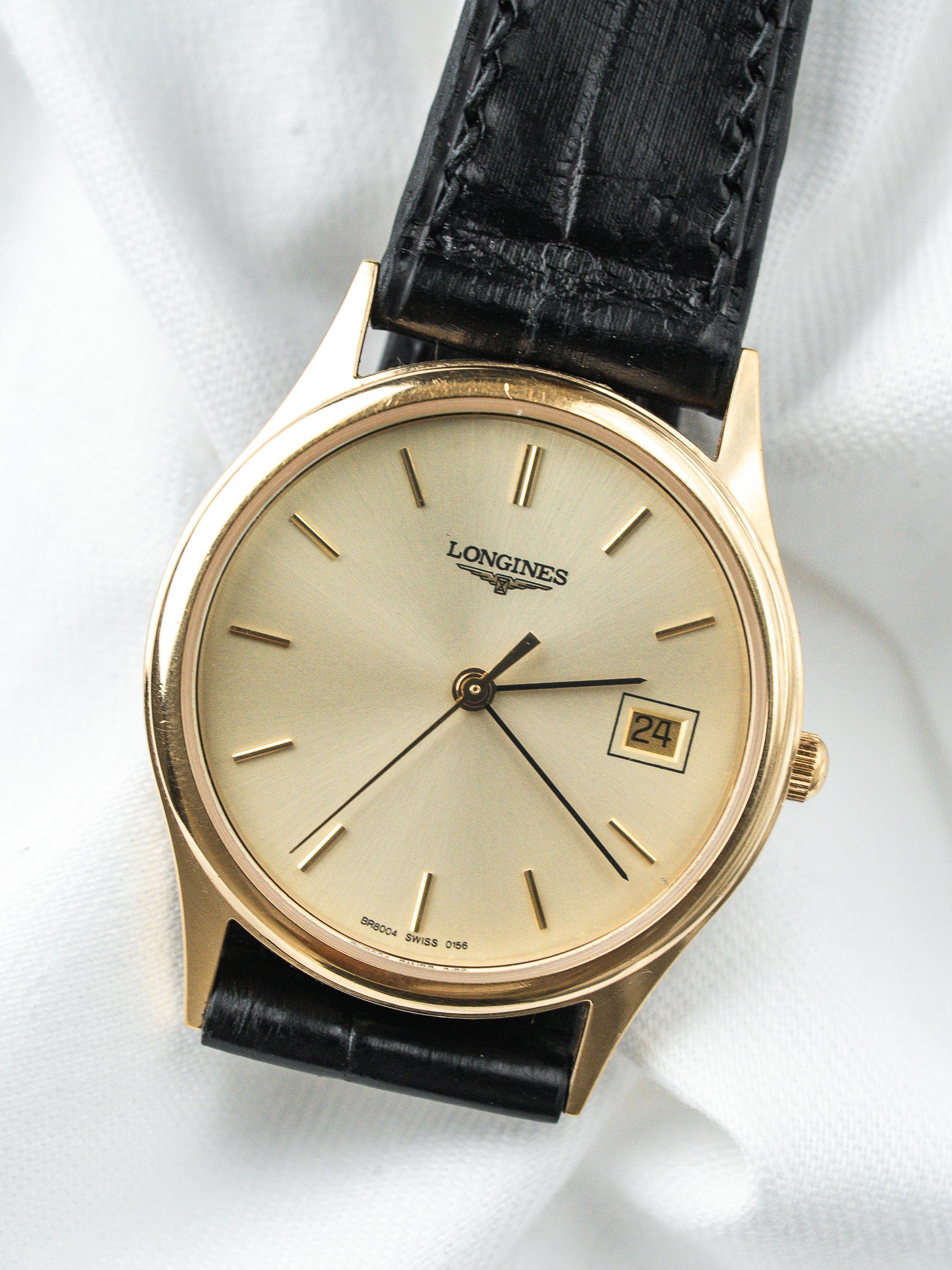 Montre Longines Vintage Plaqué Or — Cadran Doré Date (1980s)