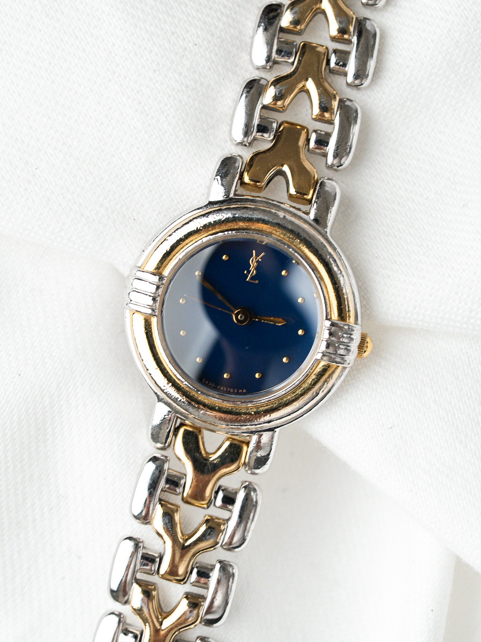 Yves Saint Laurent Vintage Watch — Two-Tone Blue Dial (1990s) 