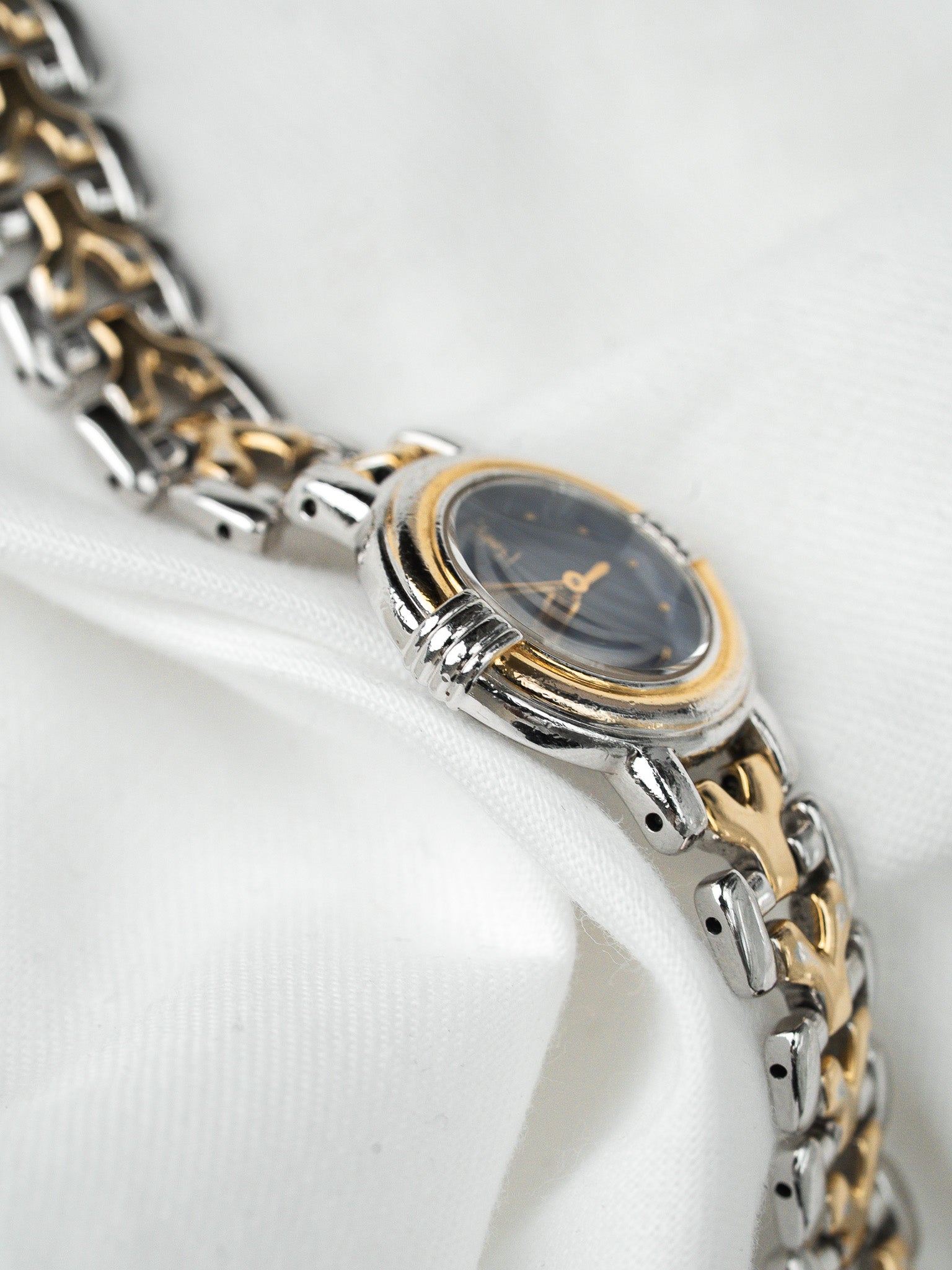 Yves Saint Laurent Vintage Watch — Two-Tone Blue Dial (1990s) 