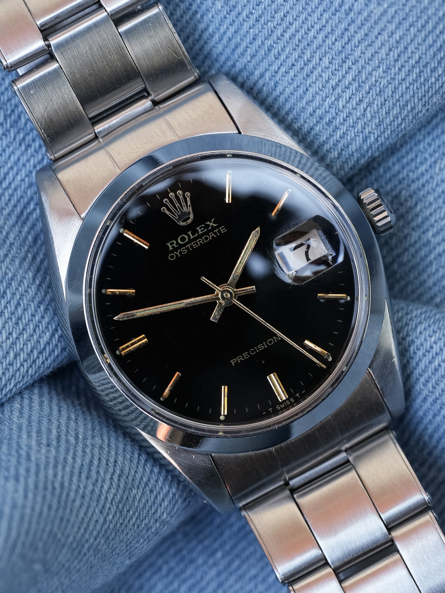 Rolex - 6694 Oysterdate Precision Black Date Gold Index - 1954 