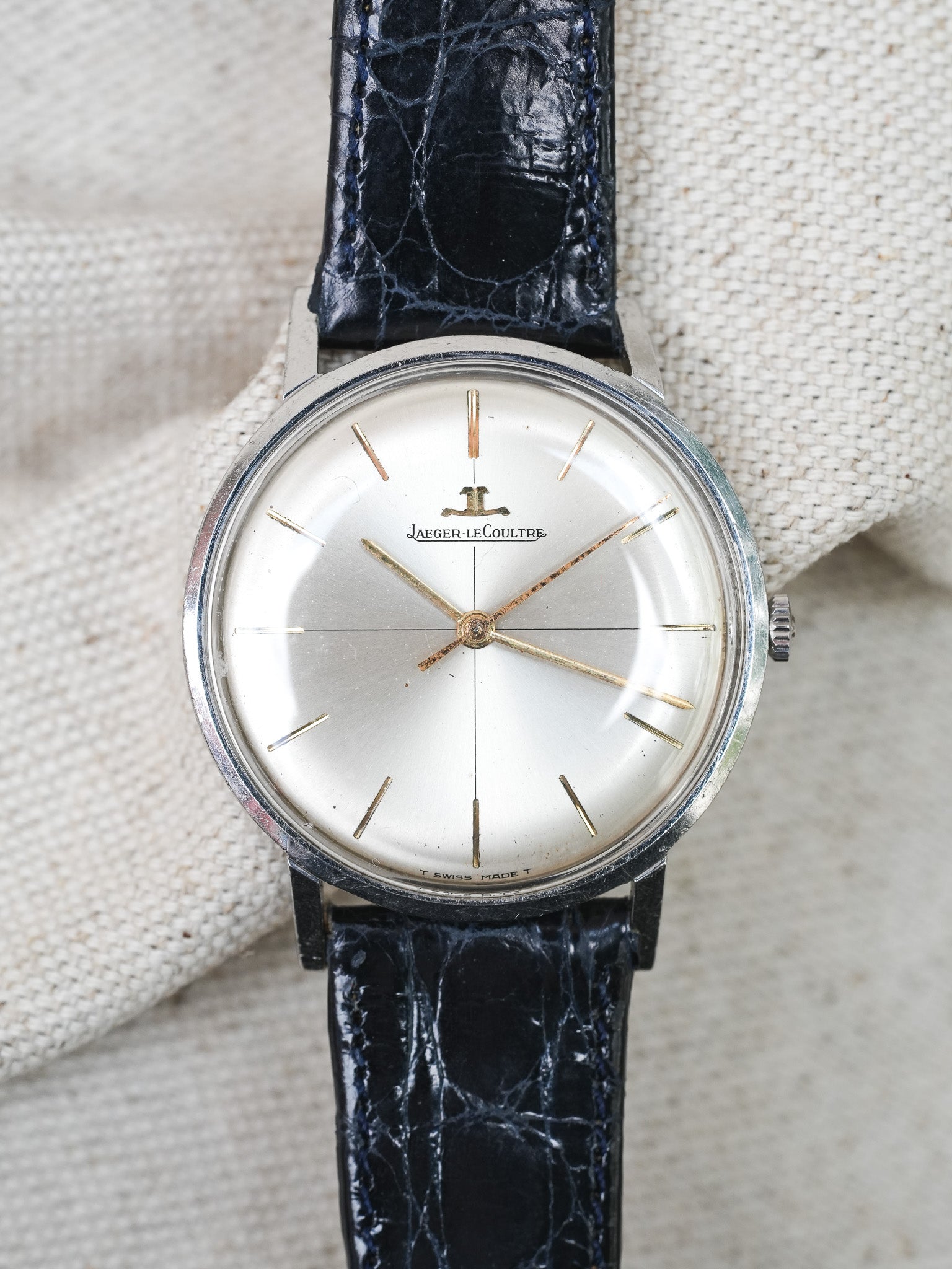 Jaeger-LeCoultre - Dress Watch Steel Crosshair Gold Index - 1960s 