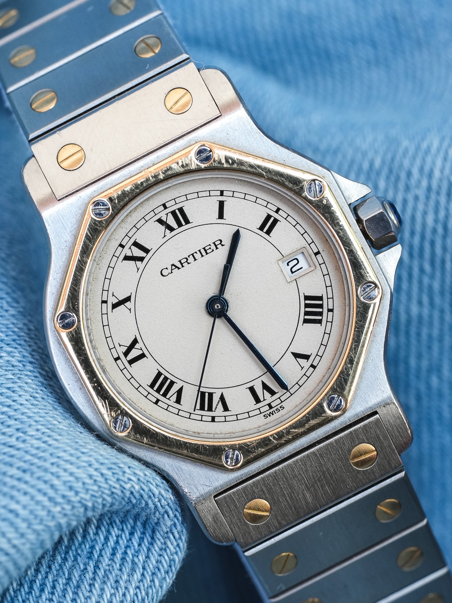 Cartier - Santos Octogonale 29mm Acier Or Quartz - Boite & Documentation - 1990s