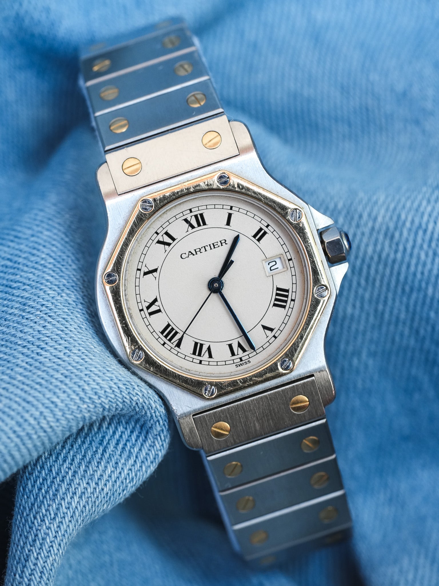 Cartier - Santos Octagonal 29mm Steel Gold Quartz - Box & Documentation - 1990s 