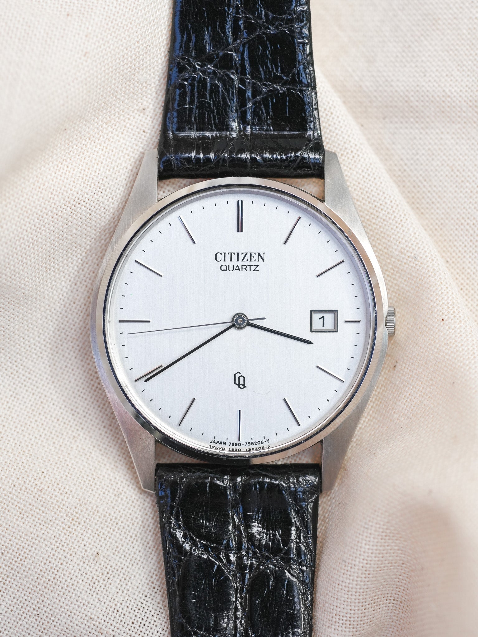 Citizen - dress watch slim steel date - NOS - 1989 