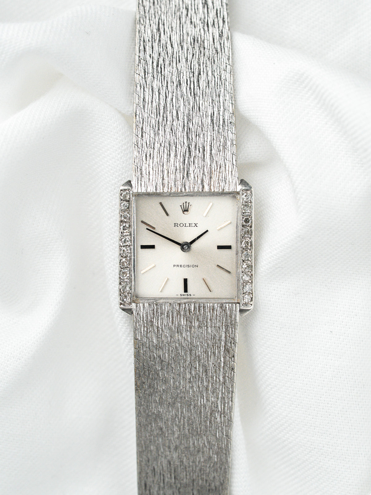 Rolex Precision Watch 2611 — Cóctel Diamantes Acero (1974) 