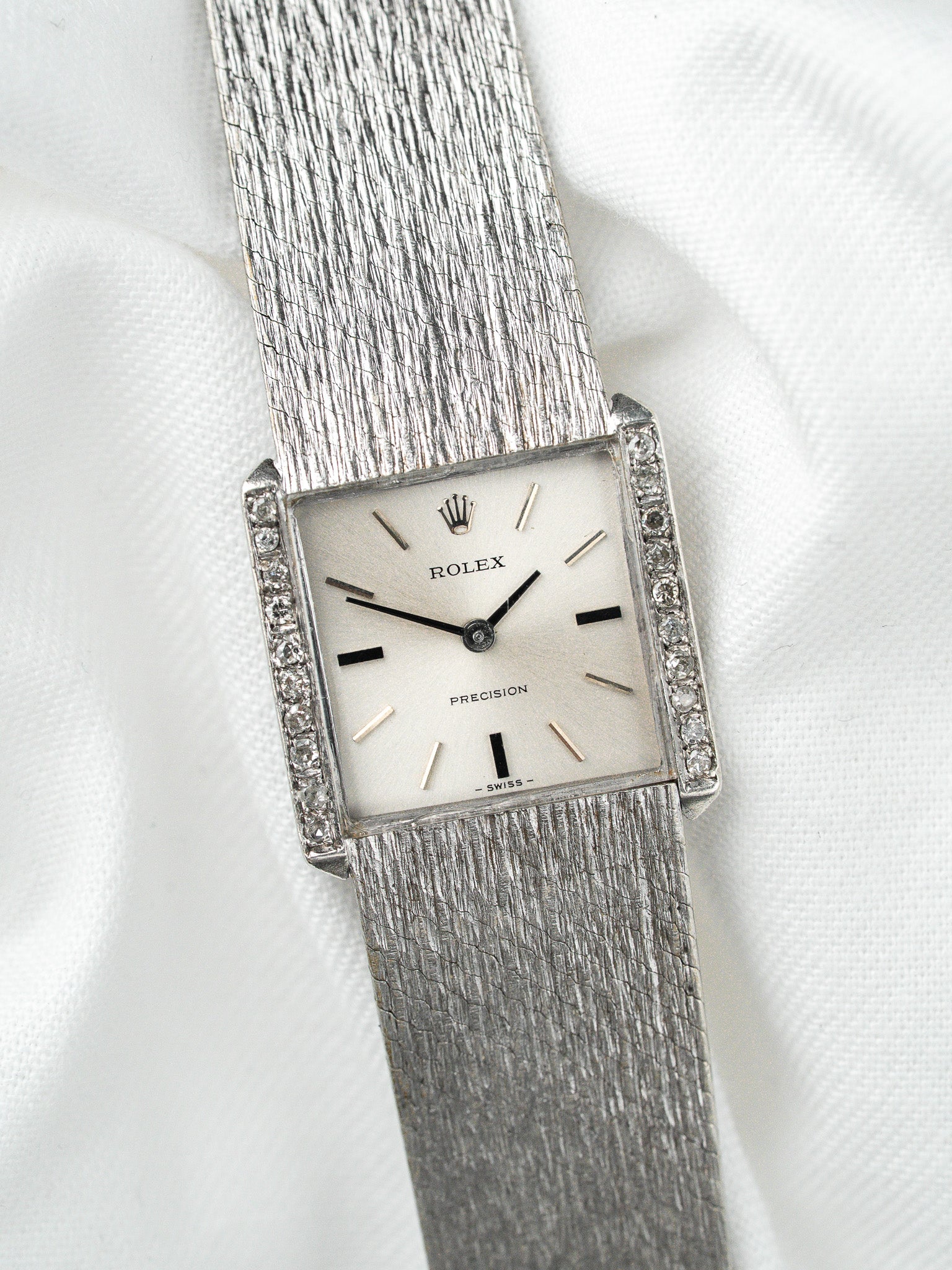 Rolex Precision Watch 2611 — Cóctel Diamantes Acero (1974) 