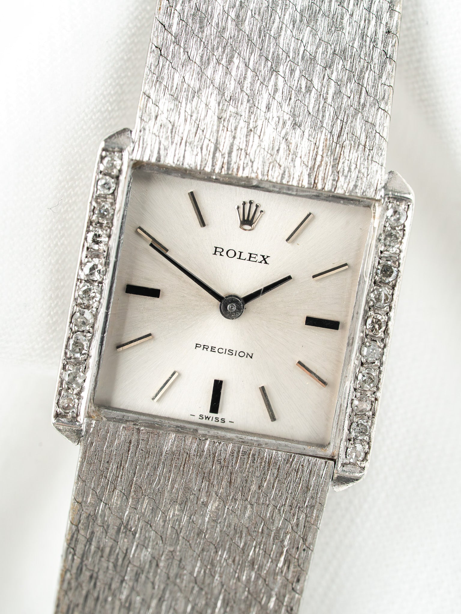 Rolex Precision Watch 2611 — Cóctel Diamantes Acero (1974) 