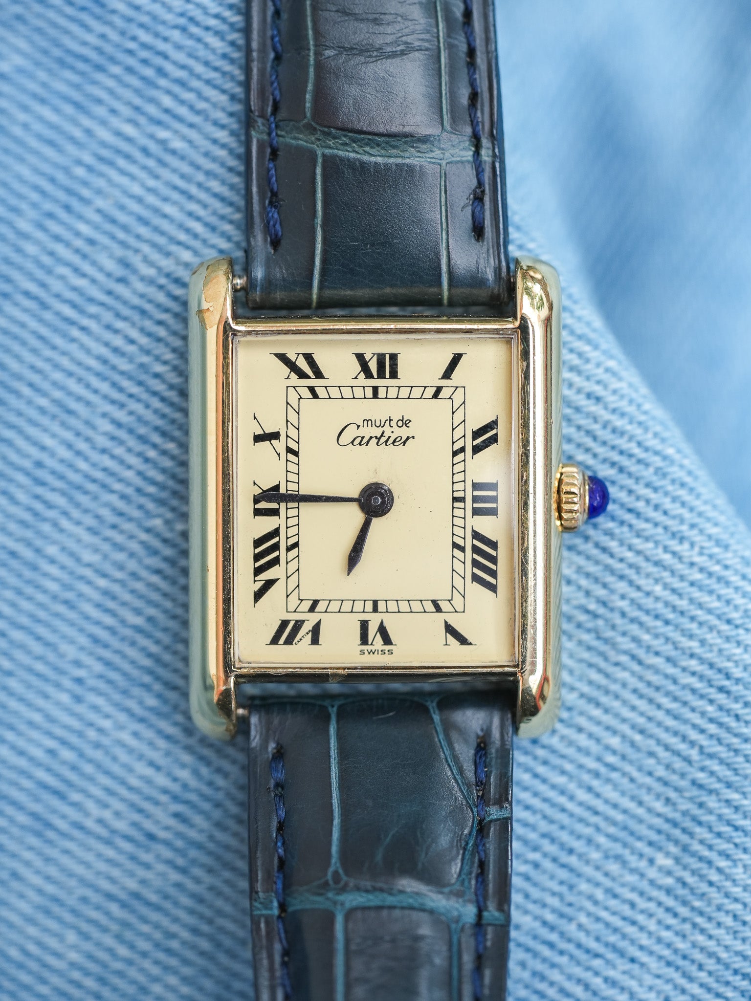 Cartier - Must of Cartier Tank First Generation Electroplated 18K - 1970s 