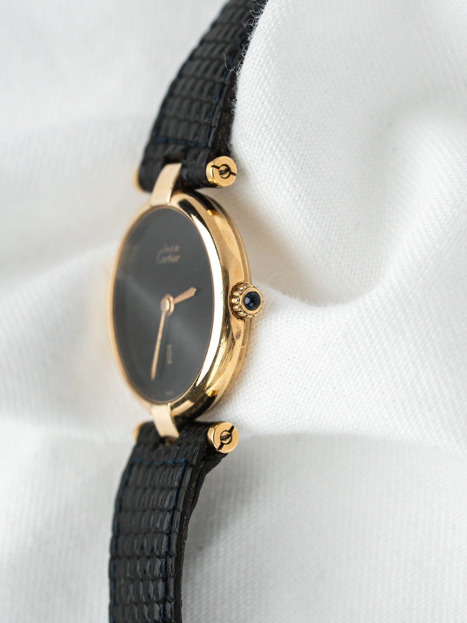 Cartier Must Vendôme 590004 镀金银 — 黑色表盘 Spider (1990s) 