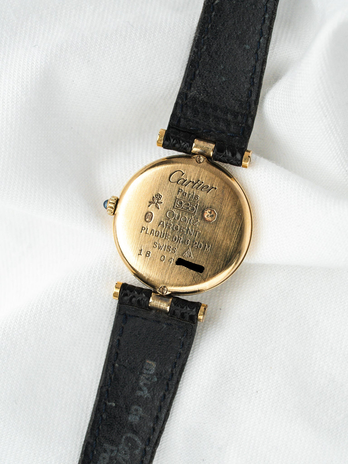 Cartier Must Vendôme 590004 镀金银 — 黑色表盘 Spider (1990s) 