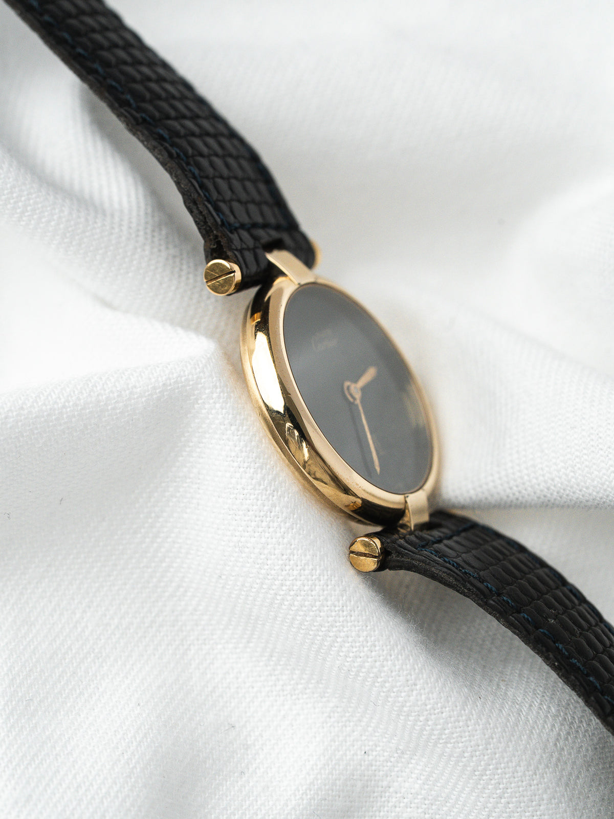 Cartier Must Vendôme 590004 镀金银 — 黑色表盘 Spider (1990s) 